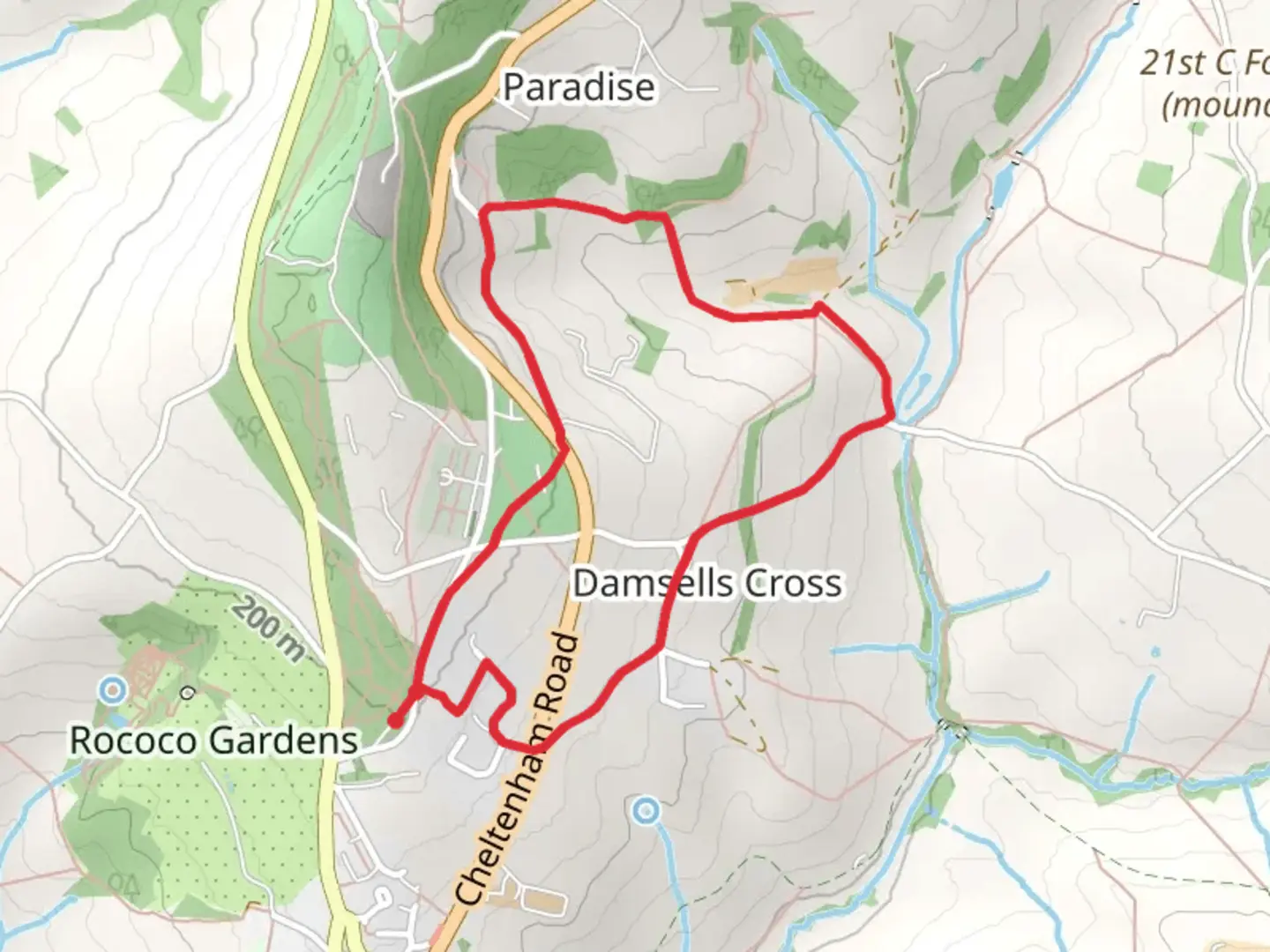 An image depicting the trail Wysis Way and Damsells Cross and its surrounding area.