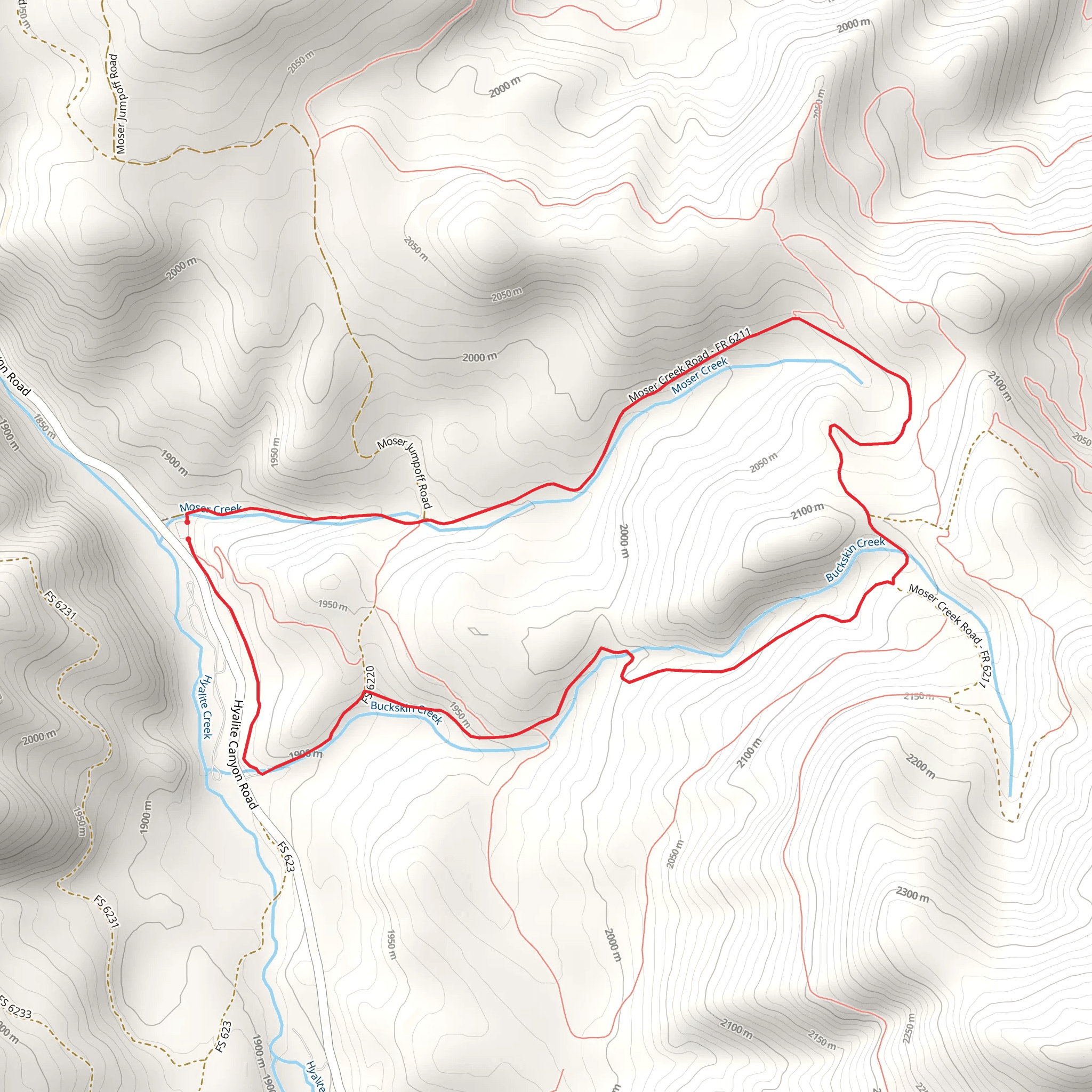 Moser Creek Road and Buckskin Meadows Loop mobile static map