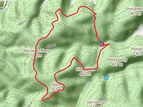 Überzwerchberg via Pfaelzerwald Gelber Punkt and Jakobsweg Speyer - Metz