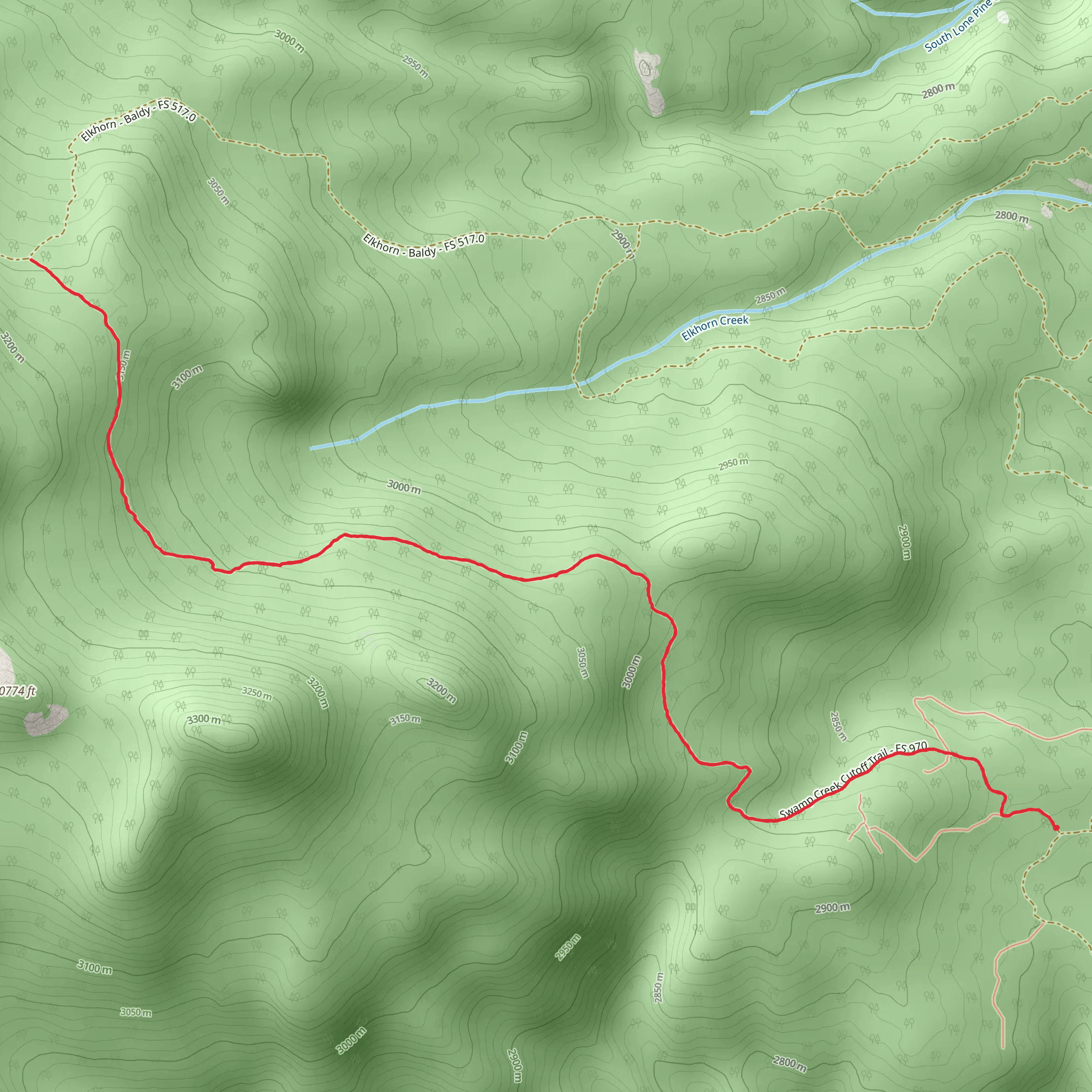 Swamp Creek Trail mobile static map