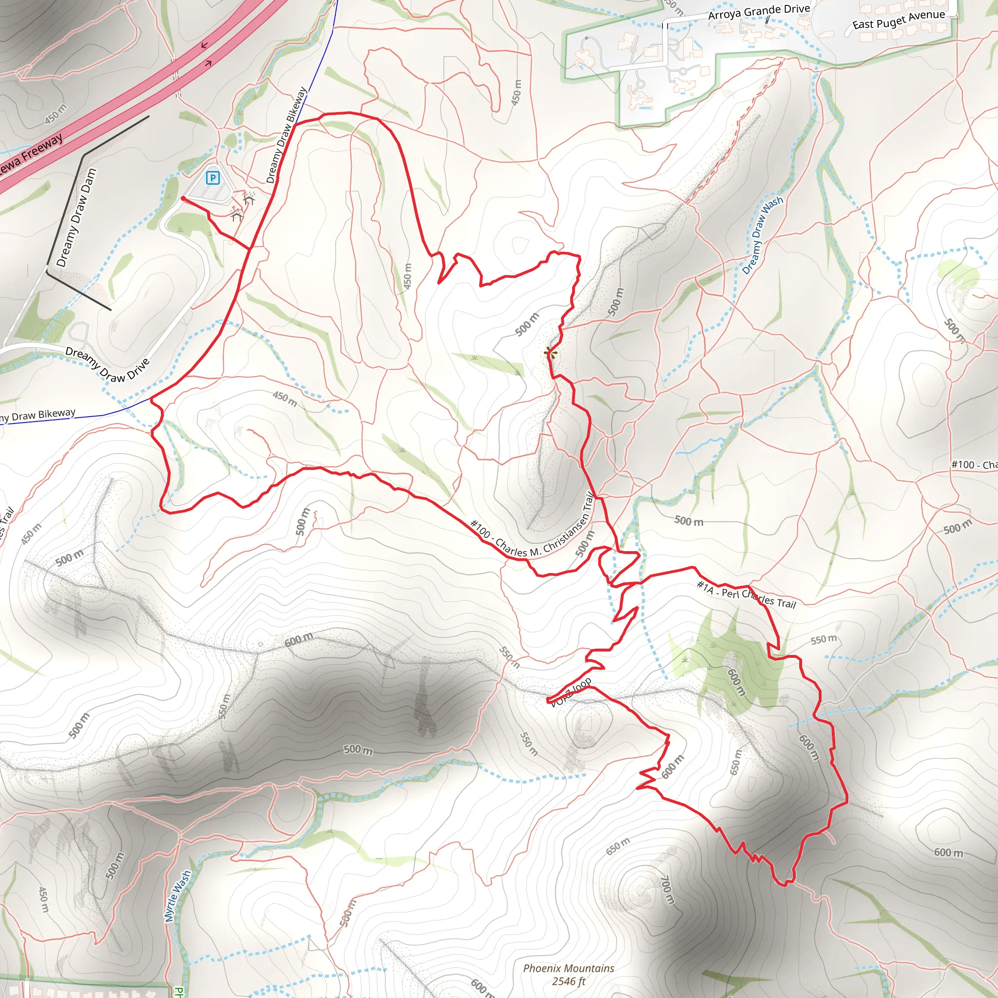 Dreamy Draw Recreation Area Loop mobile static map
