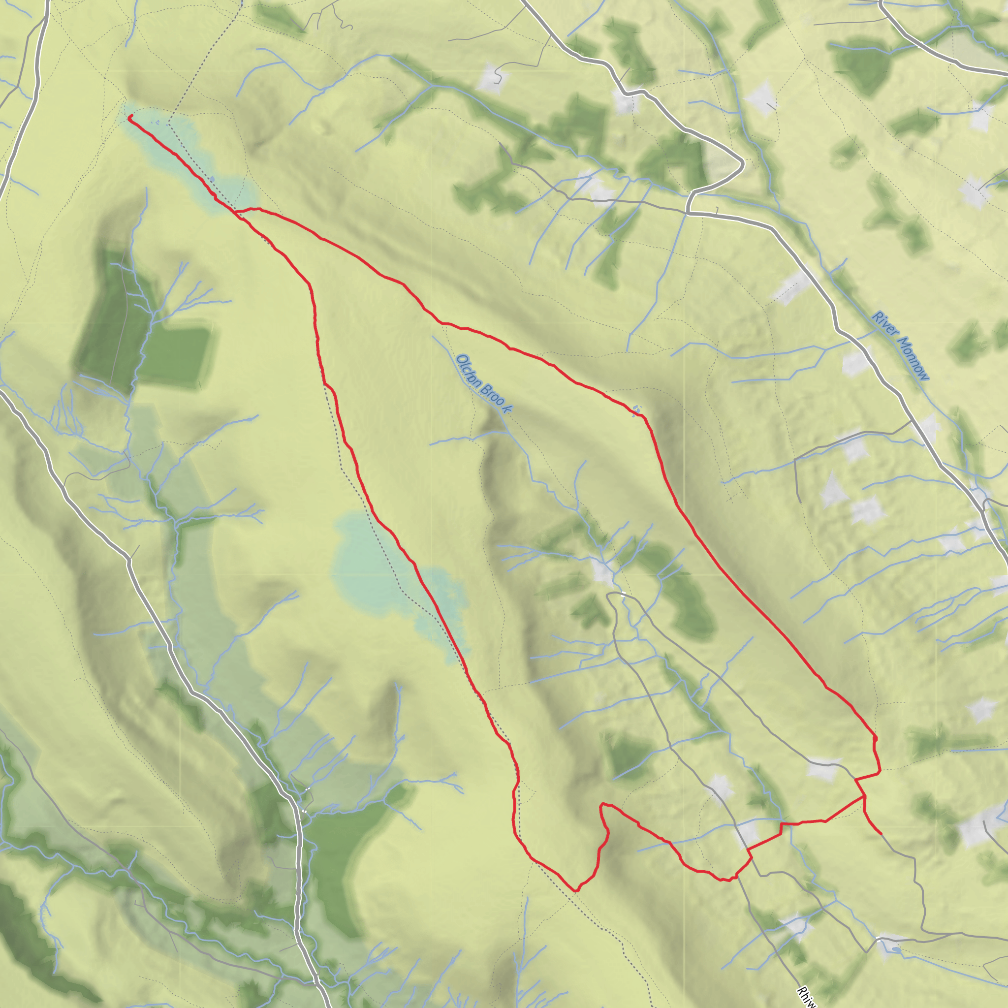 Black Hill and Hay Bluff via Cat’s Back mobile static map