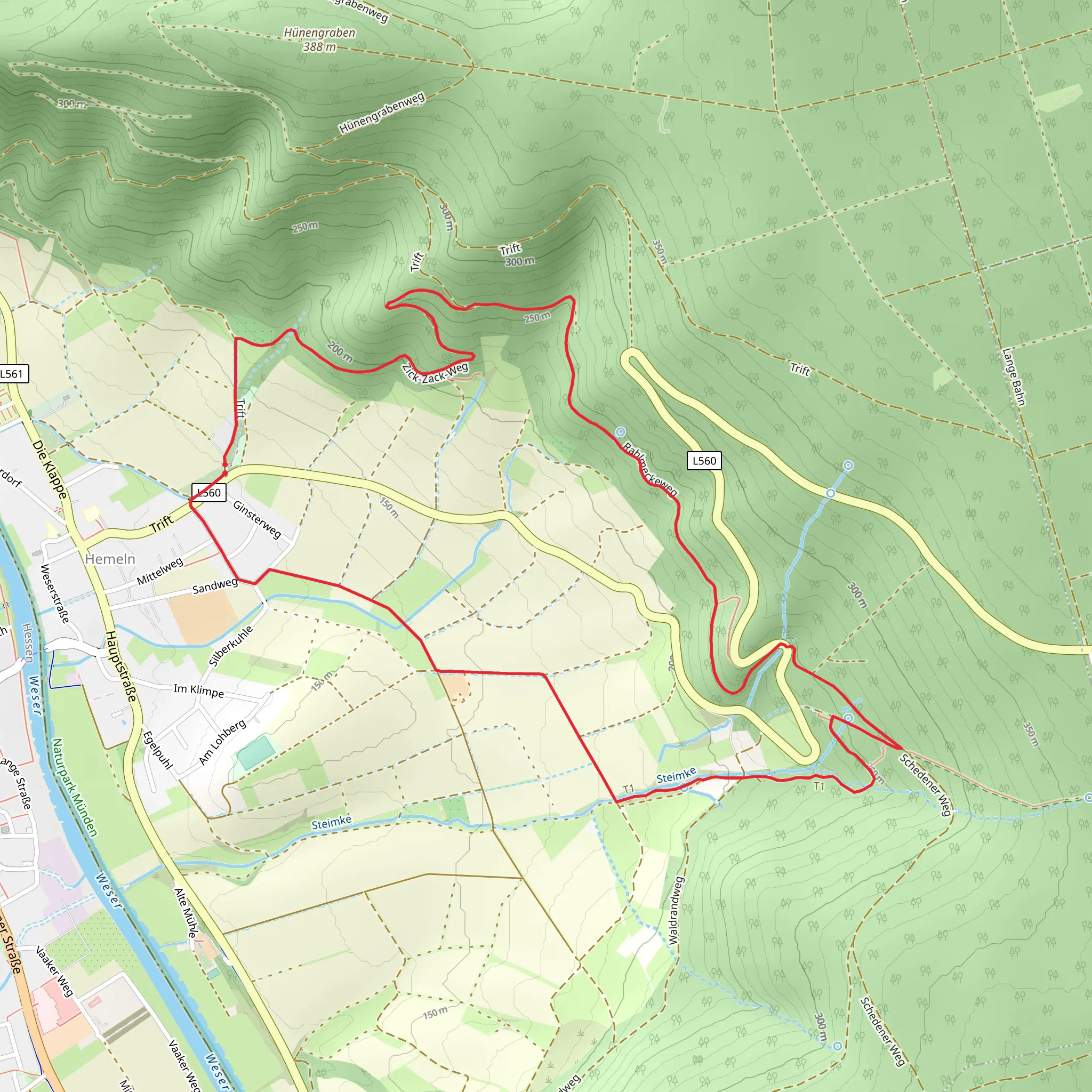Zick-Zack-Weg and Hein-Koss-Steig Loop mobile static map