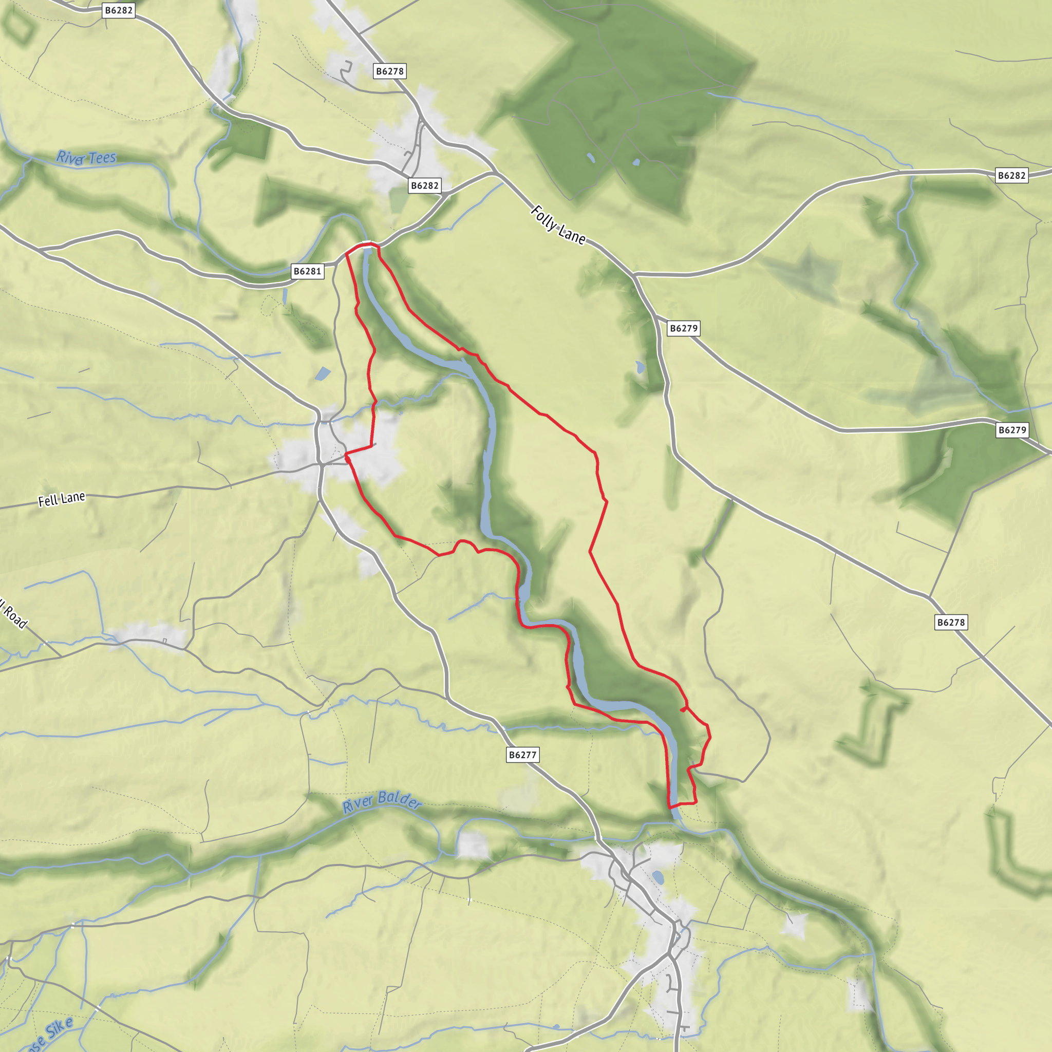Romaldkirk and Cotherstone Circular Walk mobile static map