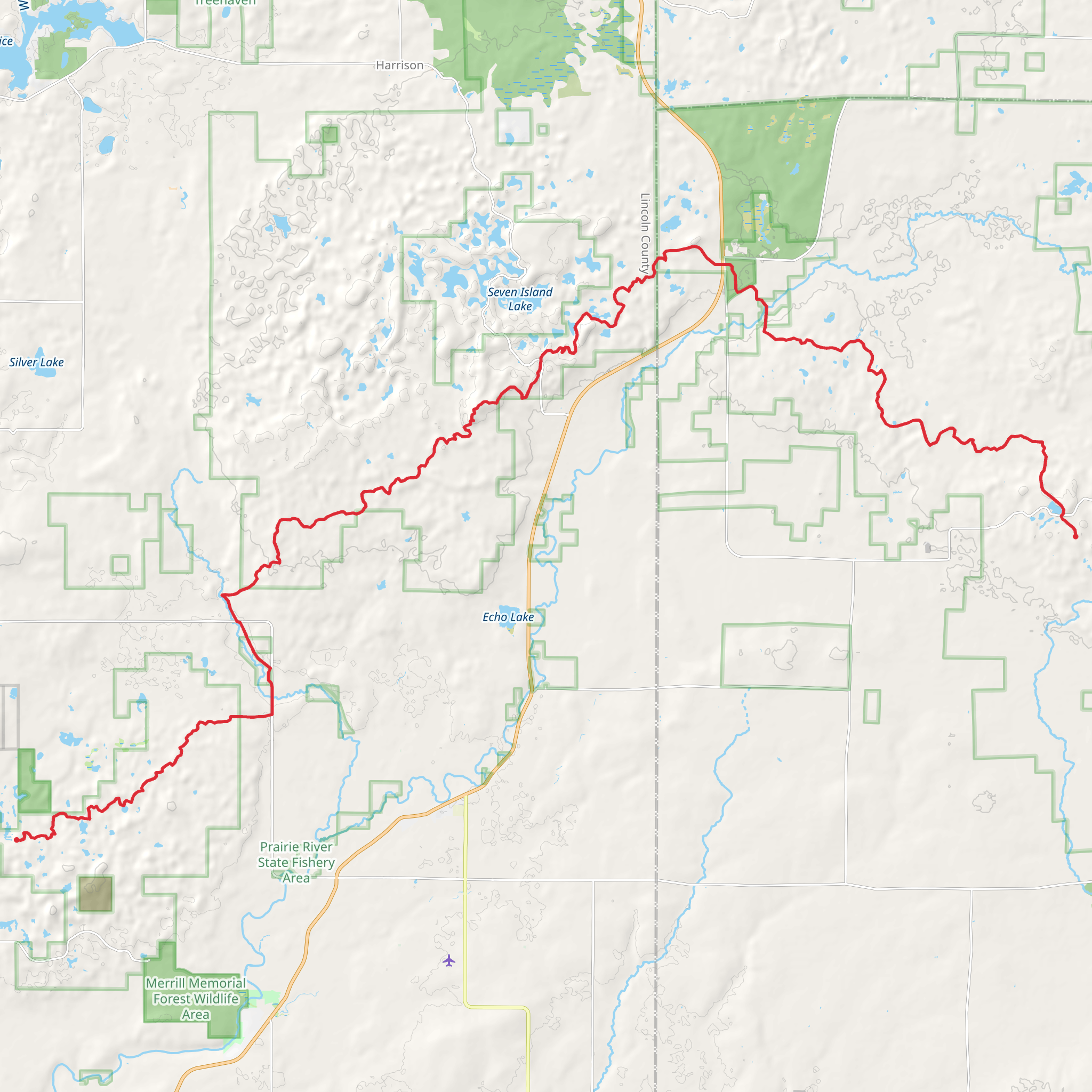Ice Age National Scenic Trail - Lincoln And Langlade County mobile static map