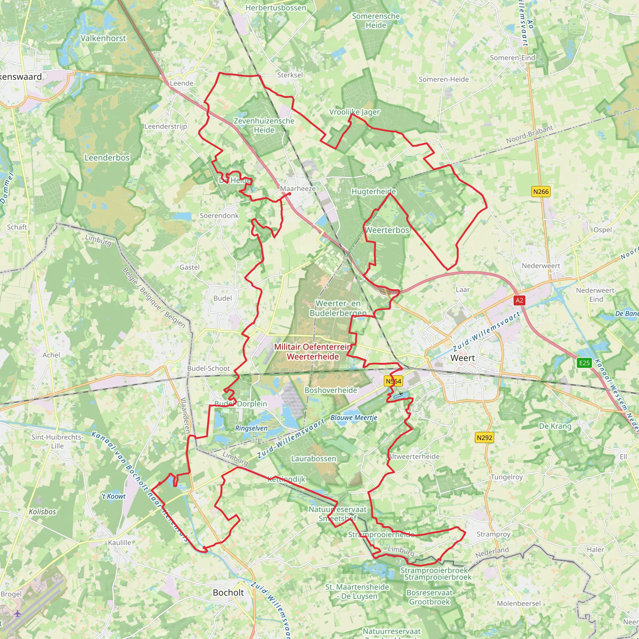 Lozerheide, Kettinghoeve, Grote Ijzeren Man and De Stoeiing Loop mobile static map