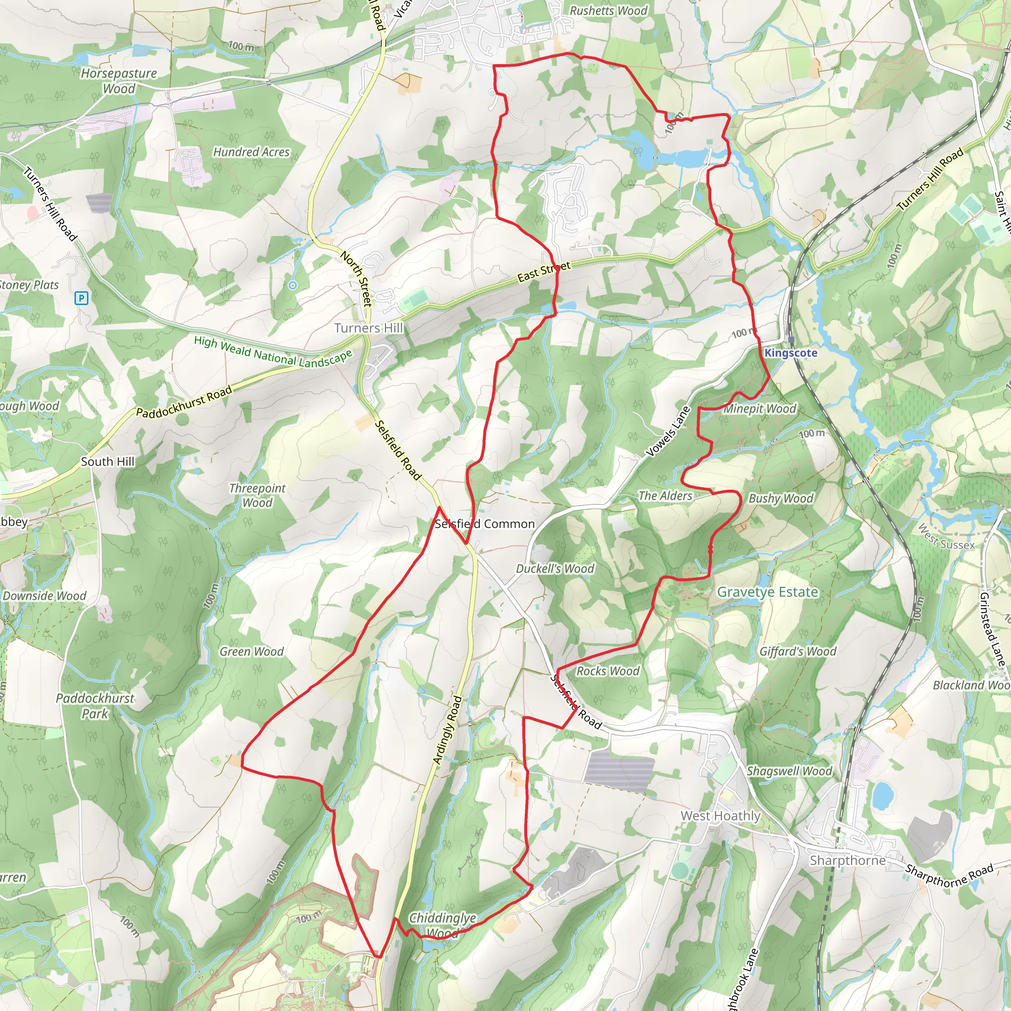 Selsfield Common Circular Path mobile static map