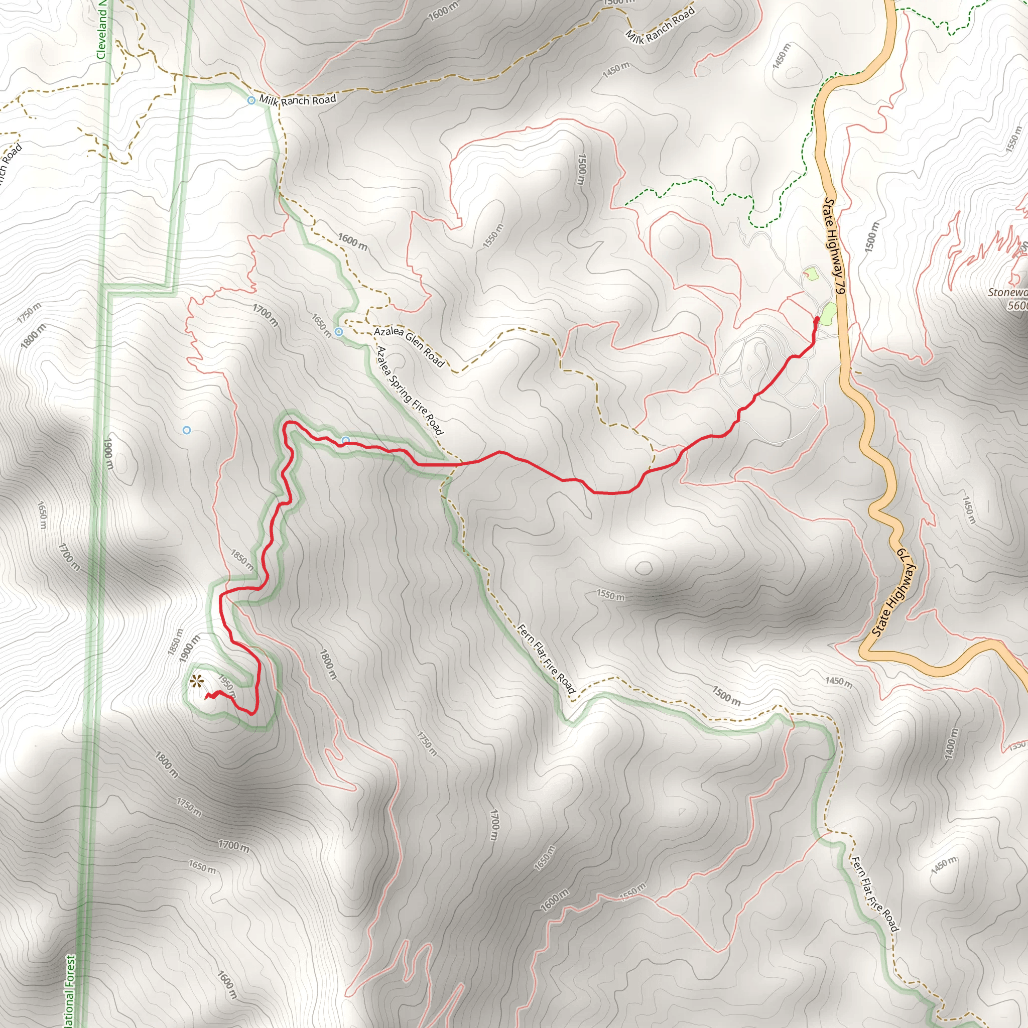 Cuyamaca Peak mobile static map