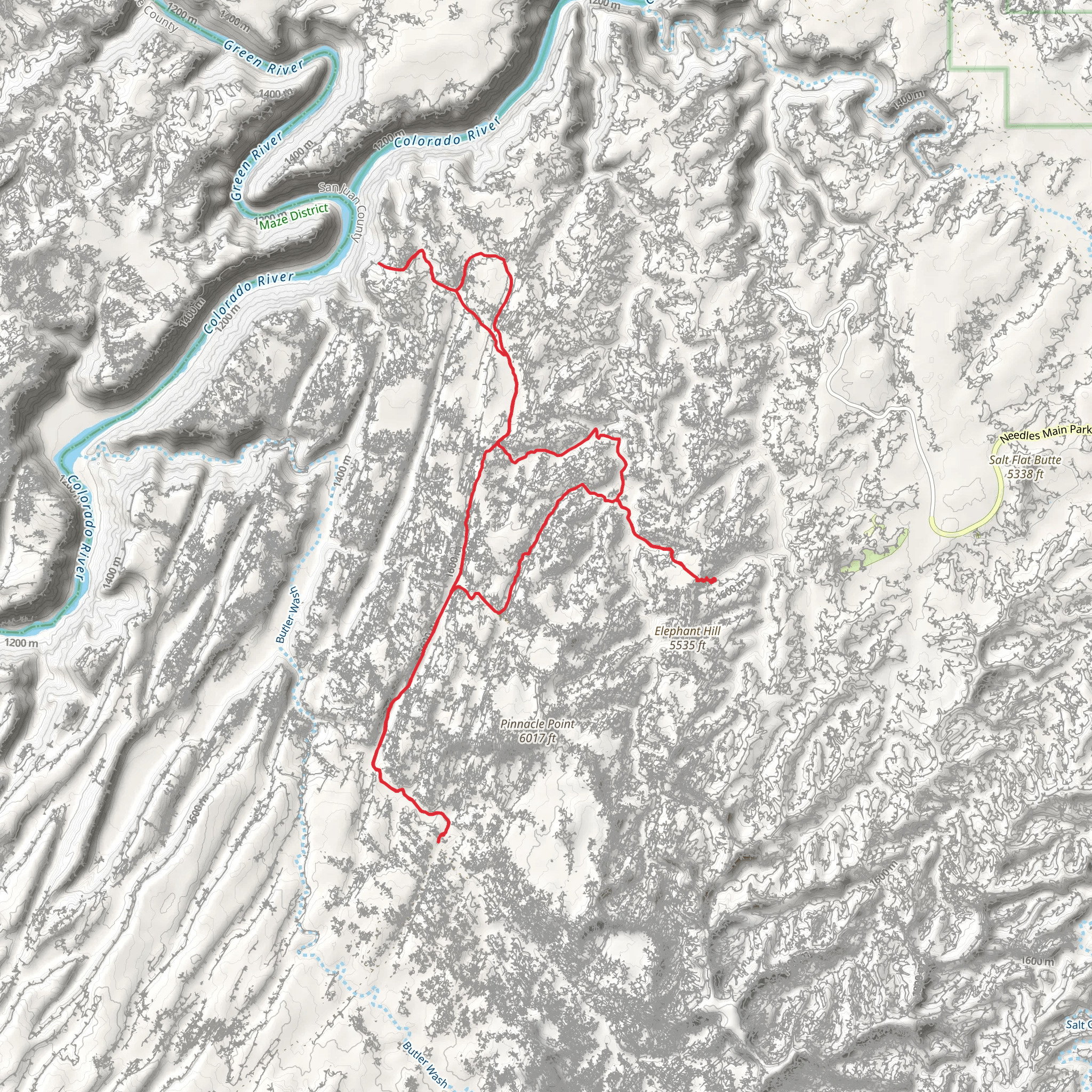 Devil's Lane, Confluence Overlook and Devils Canyon Loop mobile static map