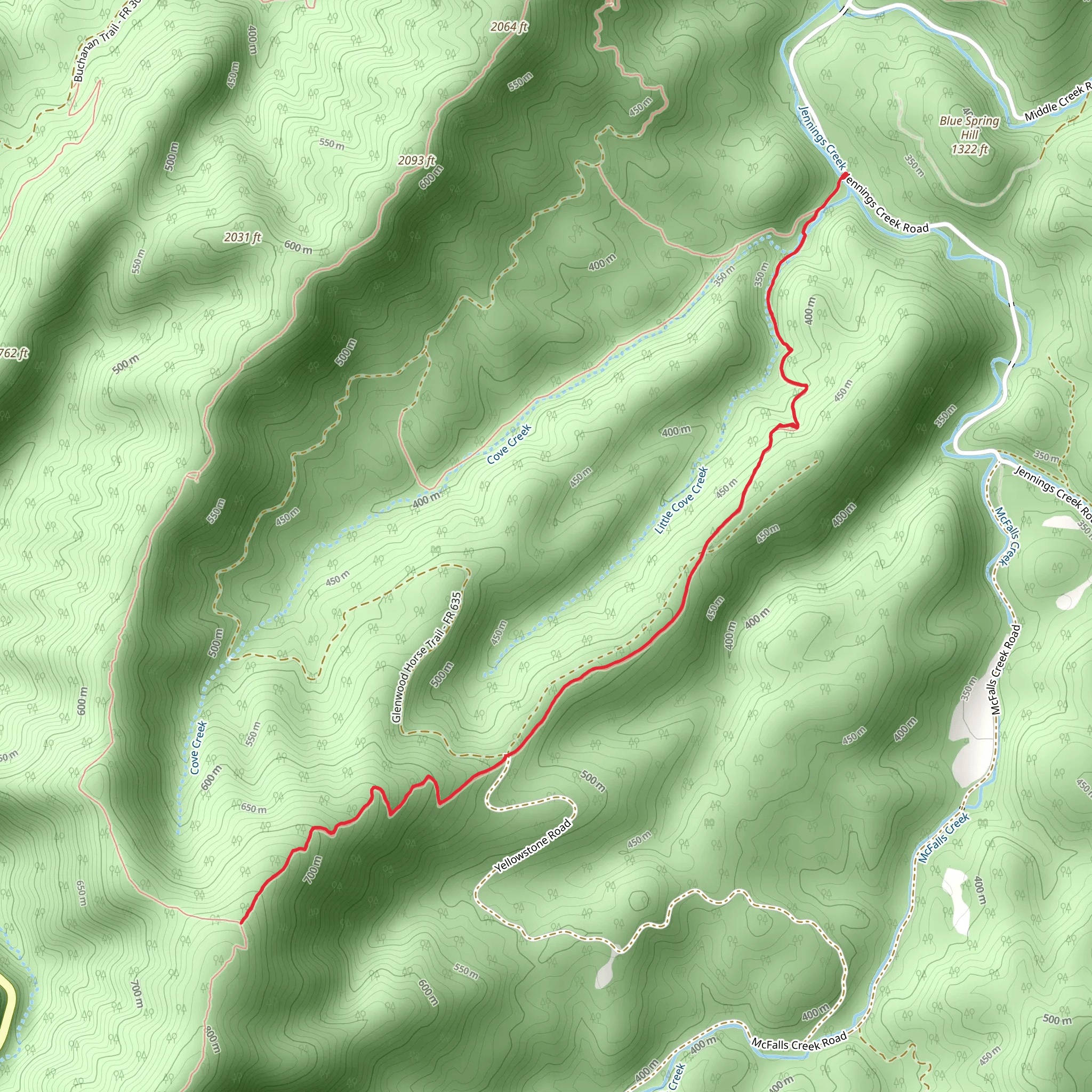 Little Cove Mountain Trail mobile static map