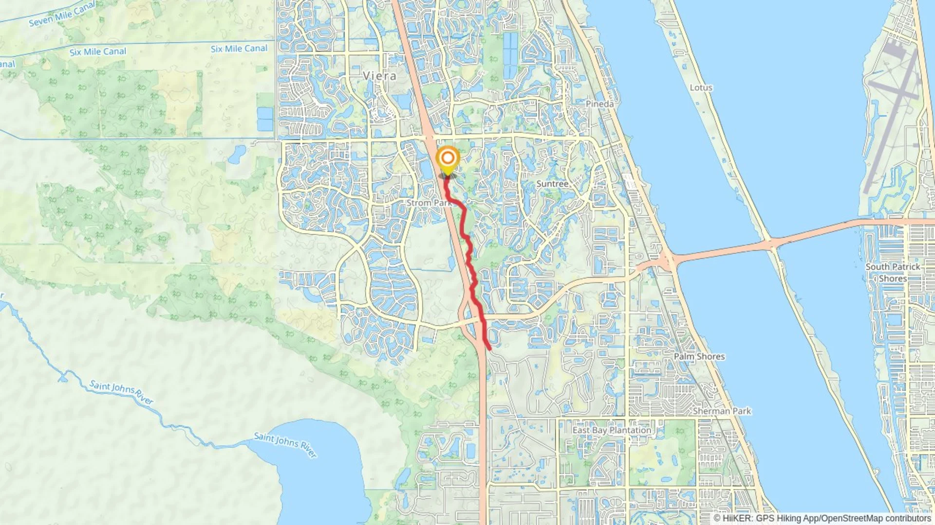 An image depicting the trail Brevard Zoo Linear Parkway and its surrounding area.