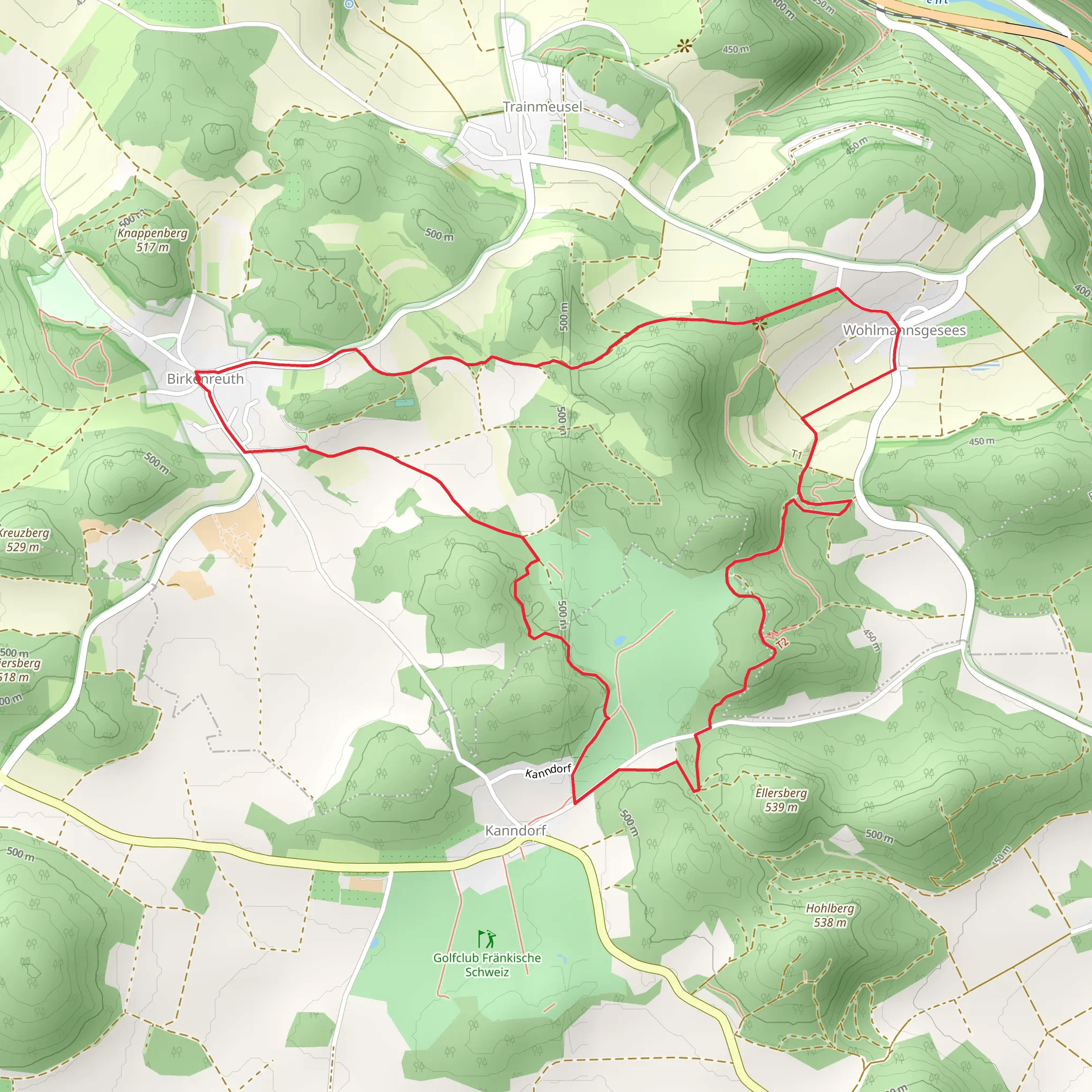 Oberjaegermarter and Heiligenstadt Wohlmannsgesees Loop mobile static map