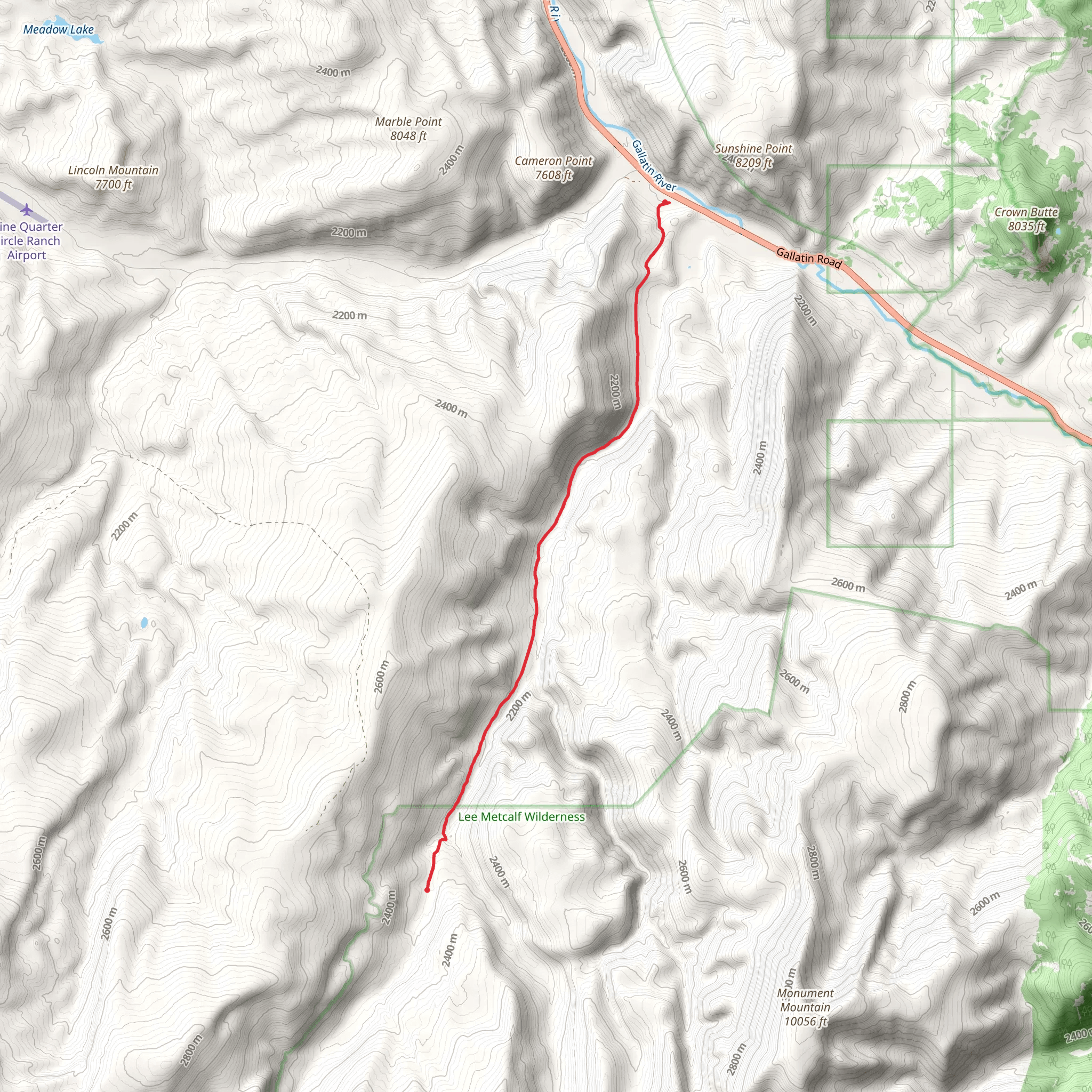 Sage Creek Trail - Gallatin Road mobile static map