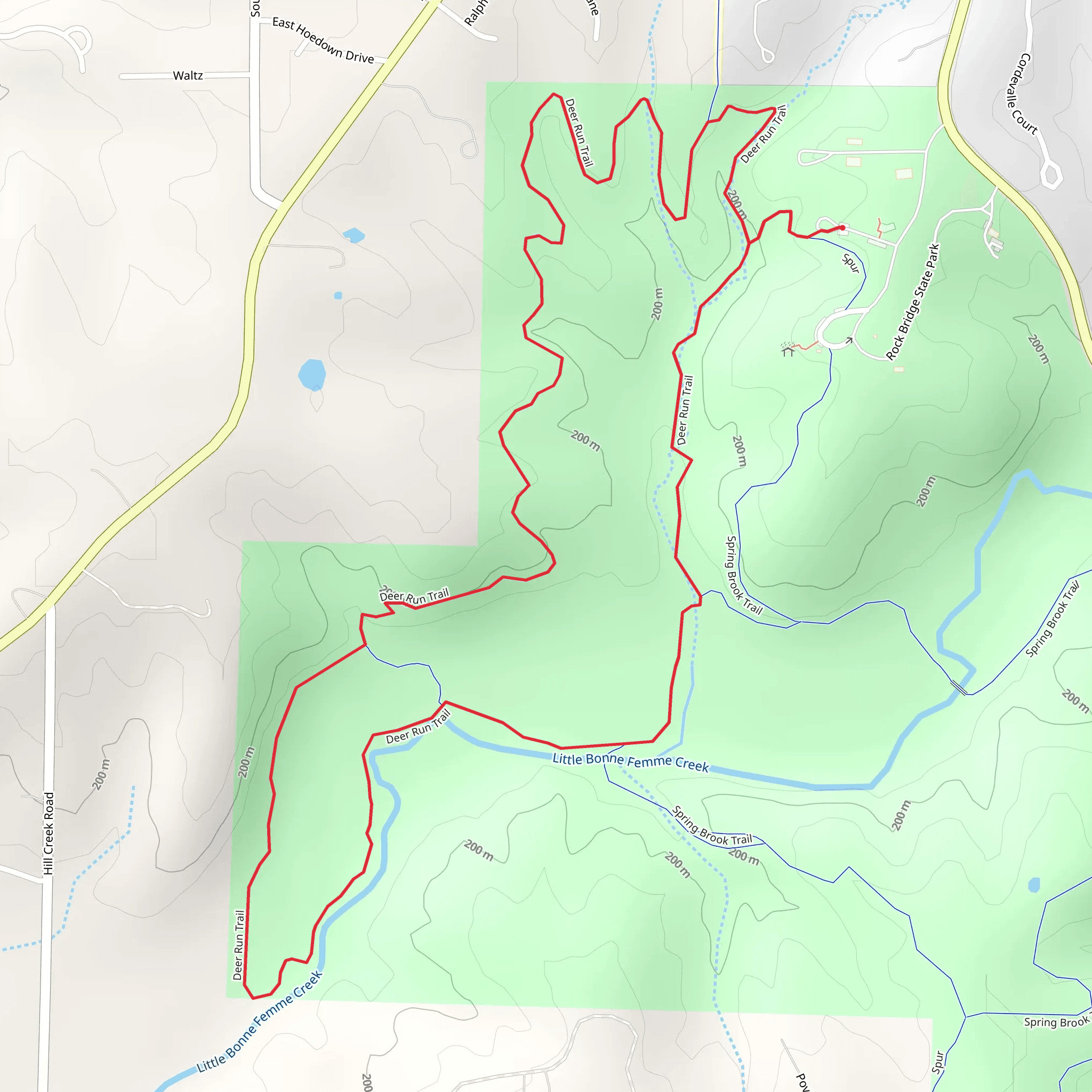 Little Bonne Femme - Deer Run Loop Trail mobile static map