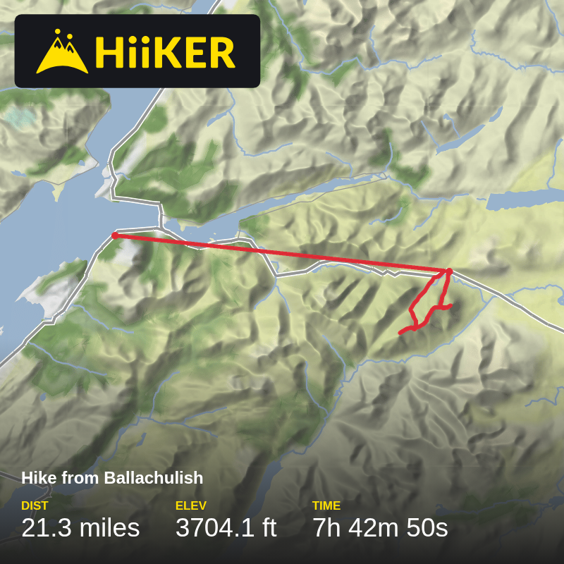 A map preview of the recording Hike from Ballachulish.