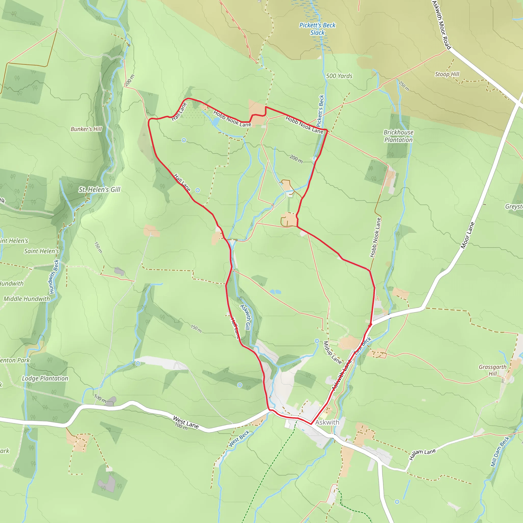 Askwith Country Park Loop mobile static map