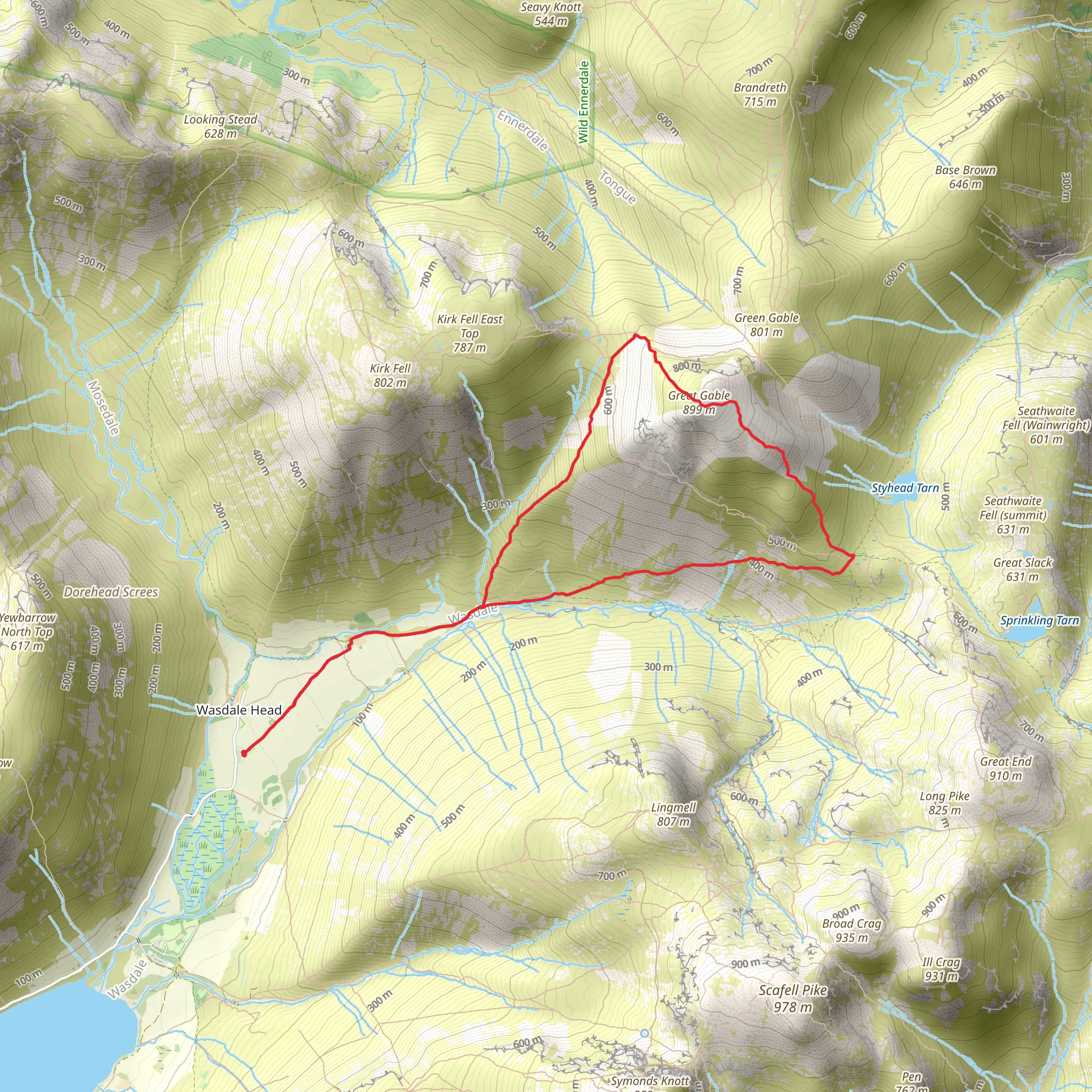 Windy Gap Pass Loop from Wasdale Head mobile static map