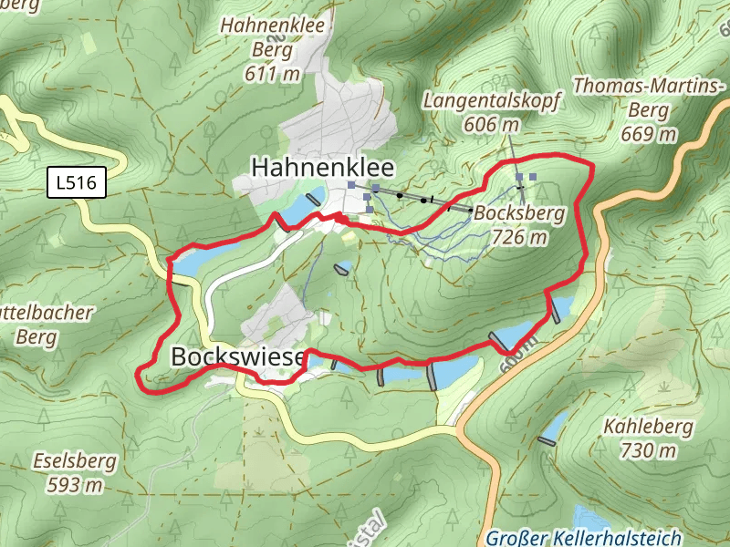 Oberer Grumbacher Teich, Neuer Grumbacher Teich, Großer Kranicher Teich Loop via Liebesbankweg