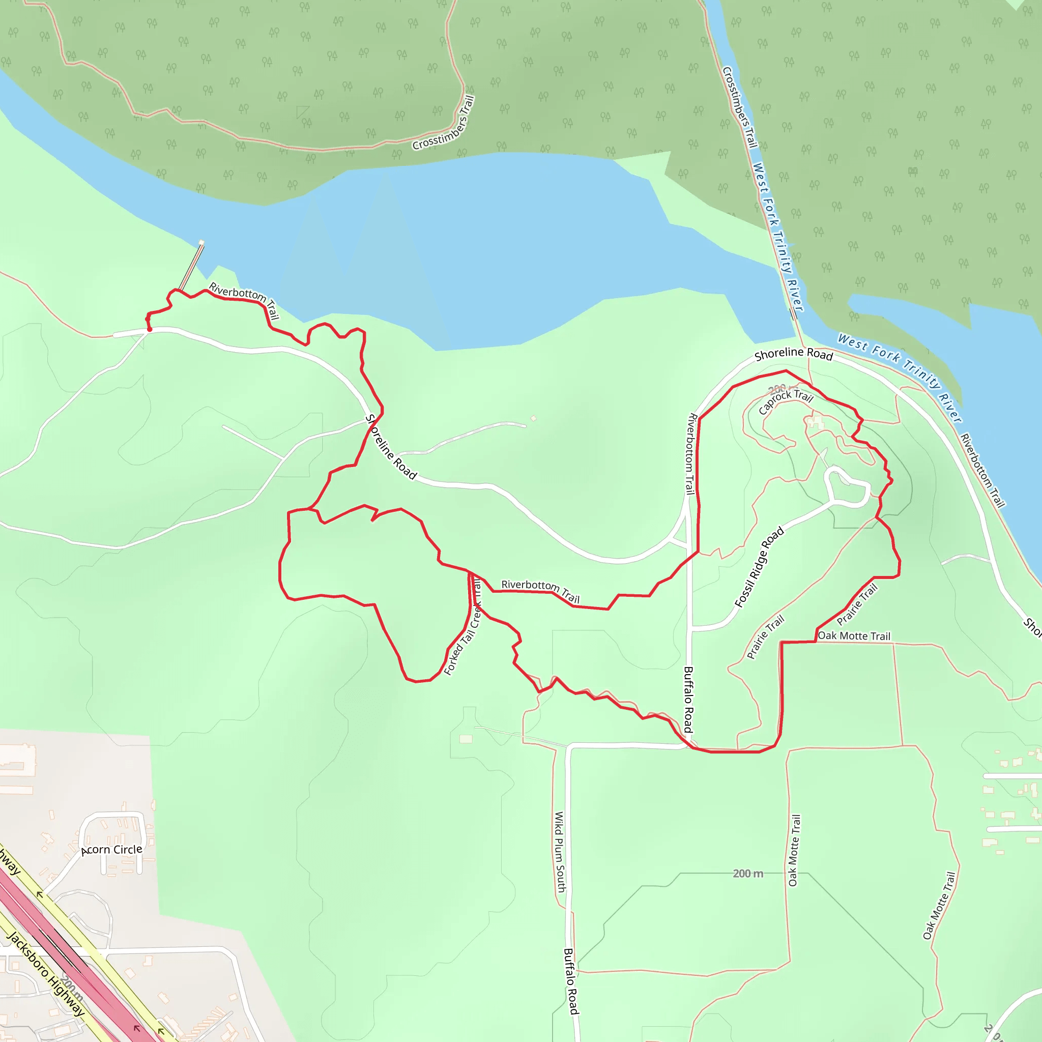 Riverbottom Trail and Prairie Trail Loop mobile static map