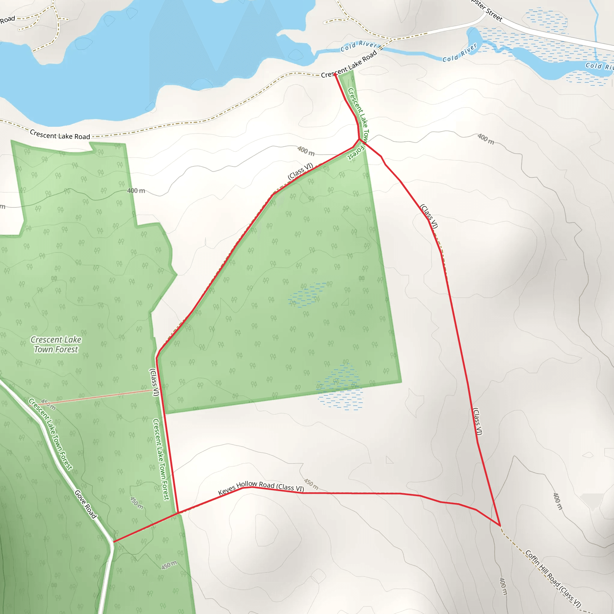 Acworth Town Forest Loop Trail mobile static map