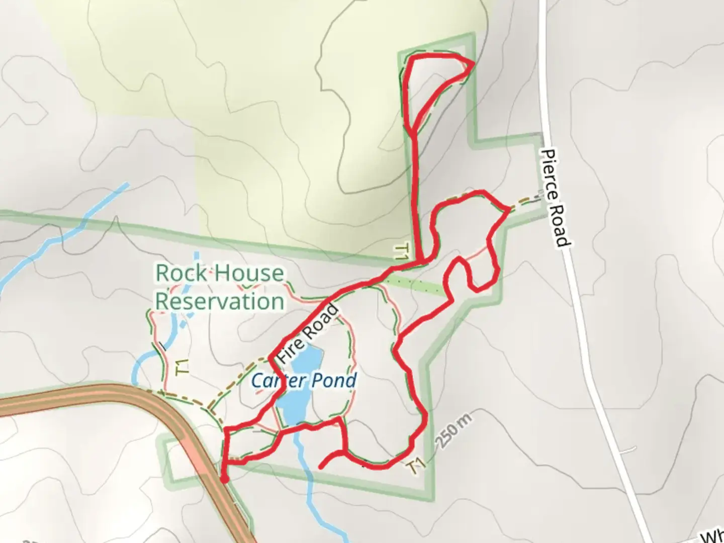 An image depicting the trail Carter Pond and Summit Trail Loop - Green and its surrounding area.