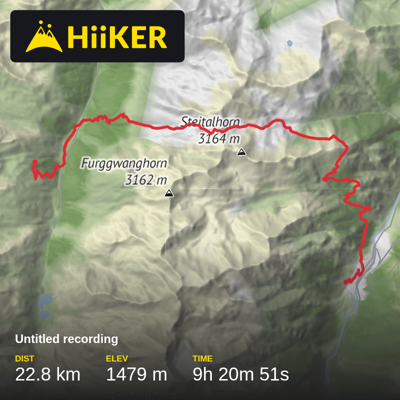 A map preview of the recording Dag 9. Above gruben to sct.  Niclas. .