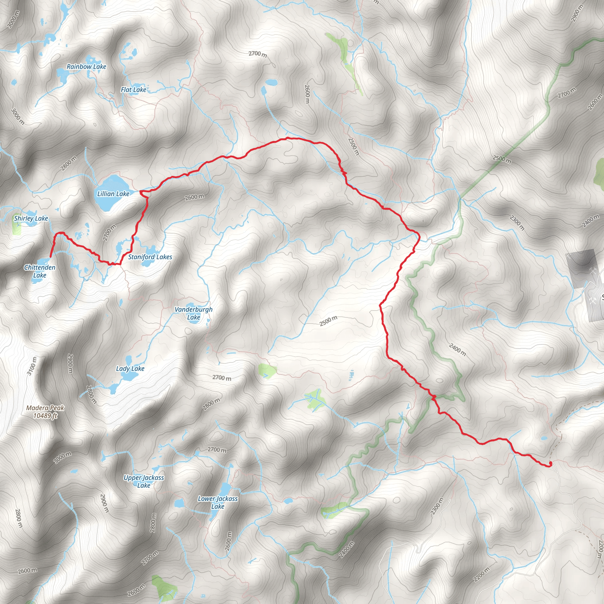 Chittenden Lake via Theodore Solomons Trail mobile static map