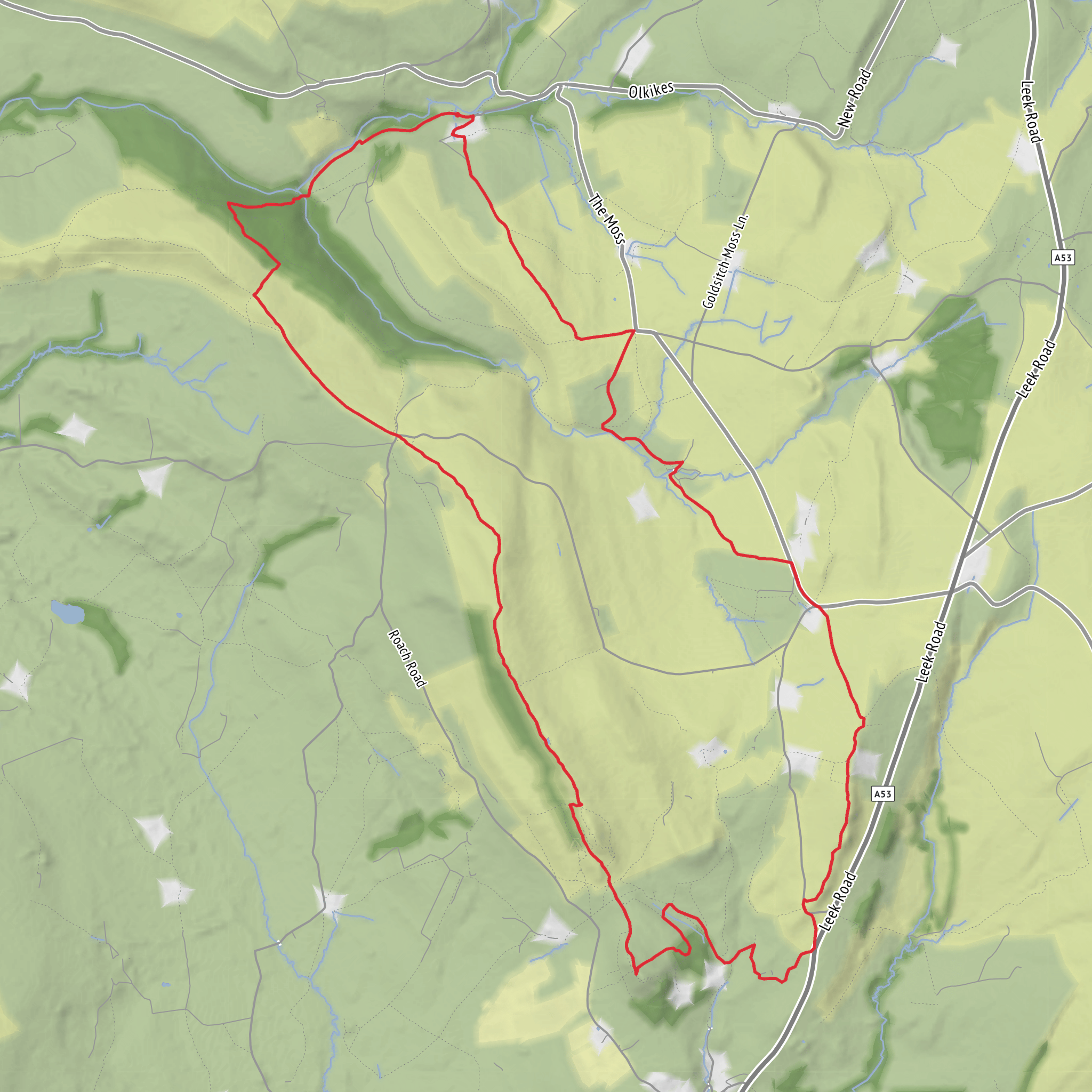 The Roaches and Luds Church mobile static map