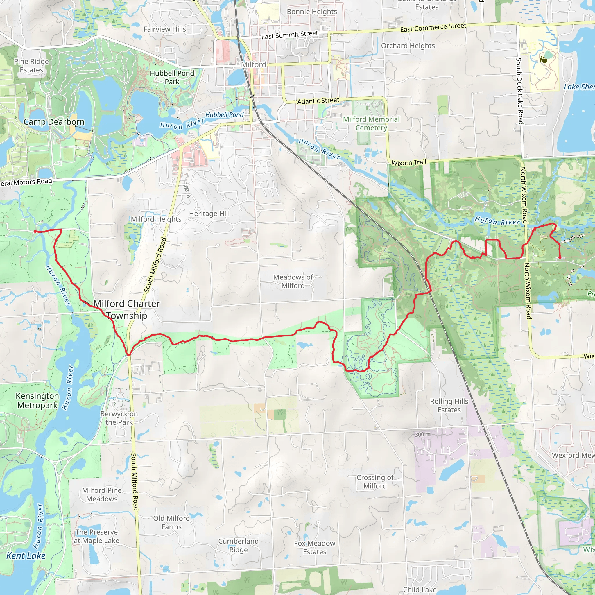 Chief Pontiac Hiking Trail mobile static map