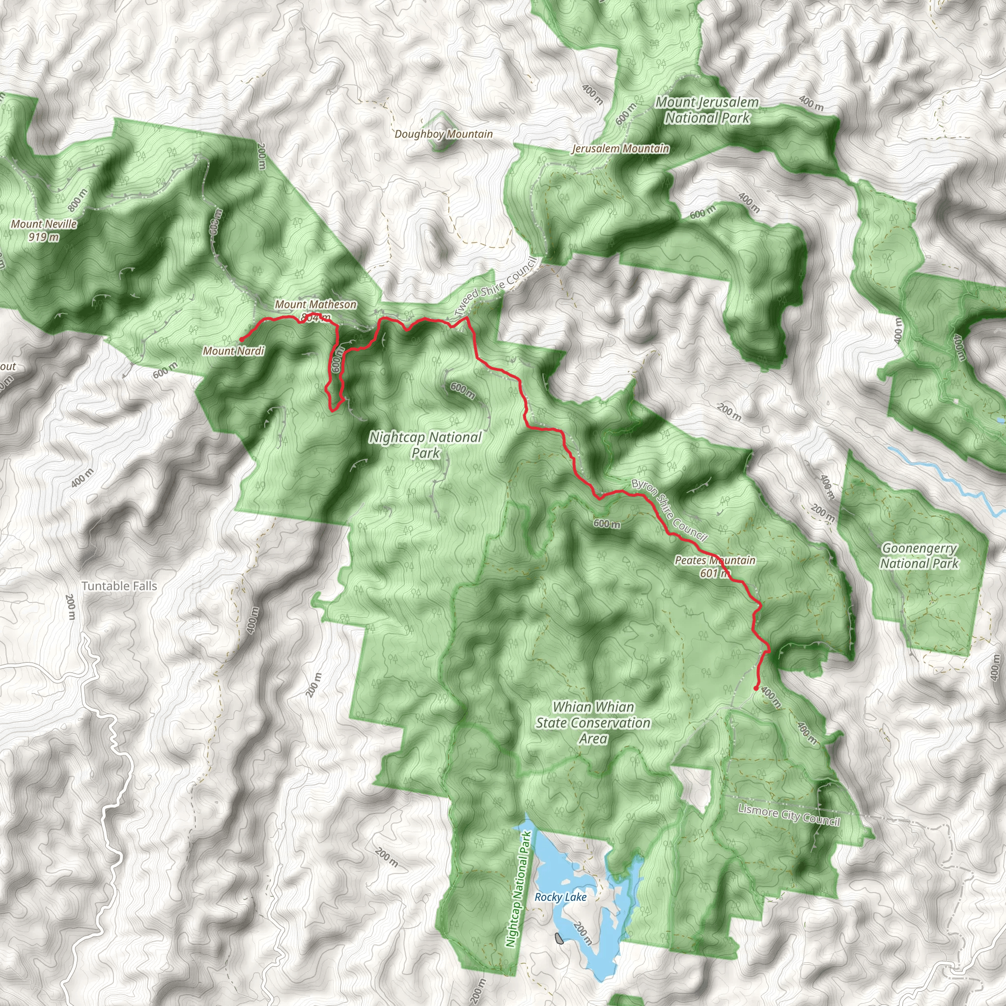 Historic Nightcap Track mobile static map
