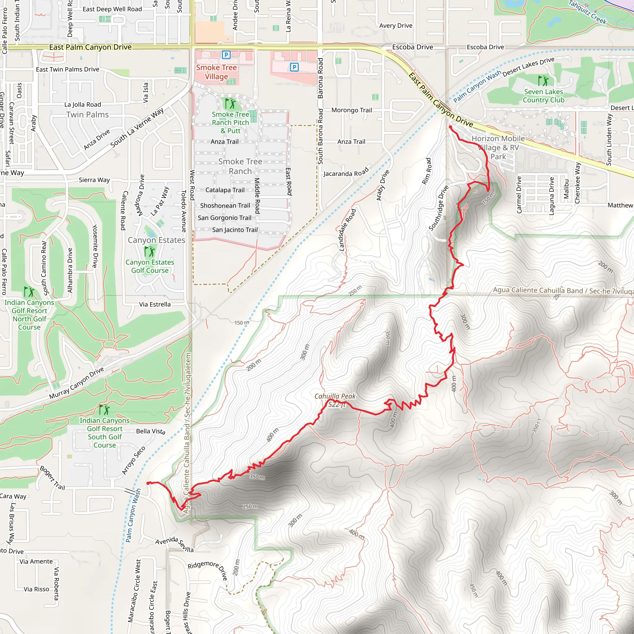 Garstin Trail - Cahuilla Peak - Araby Trail mobile static map