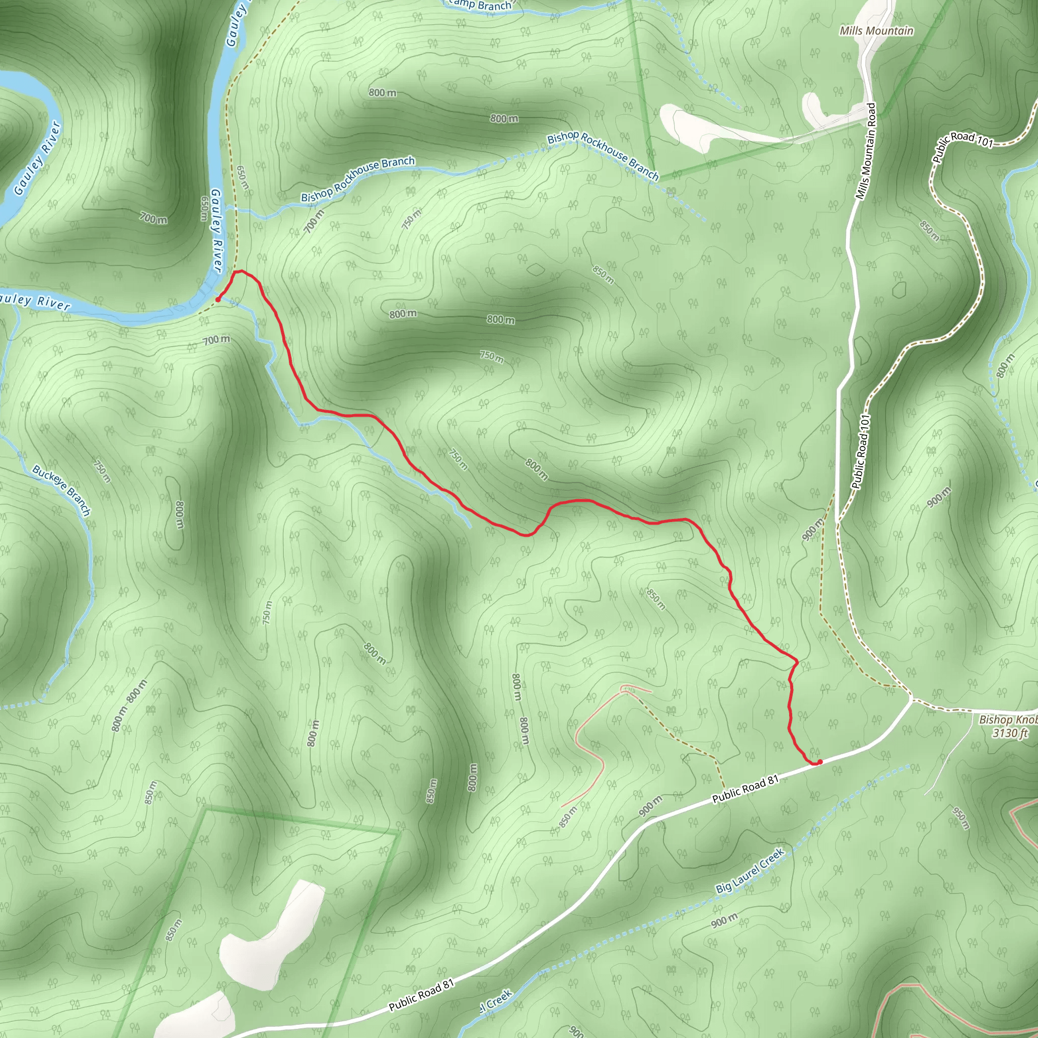 Adkins Rockhouse Trail mobile static map