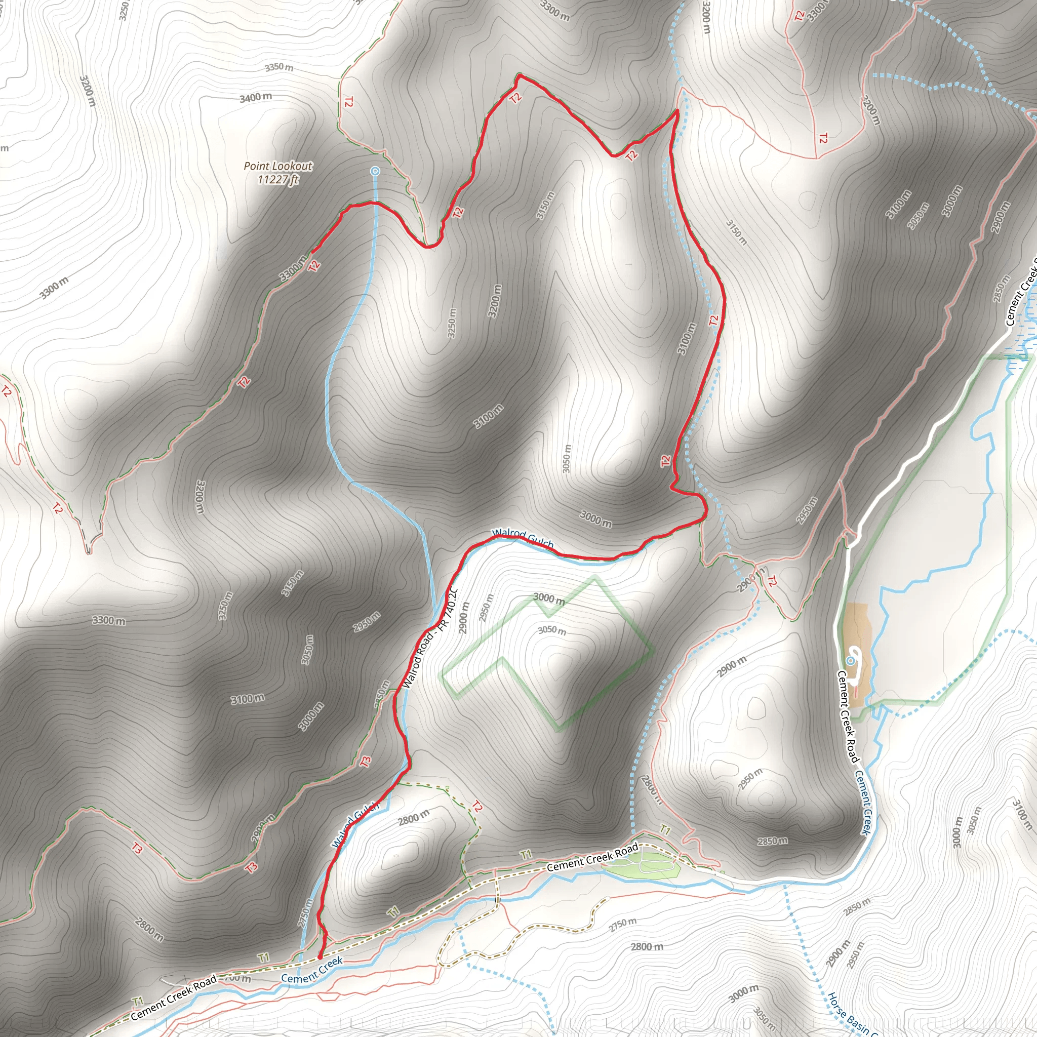 Walrod Gulch mobile static map