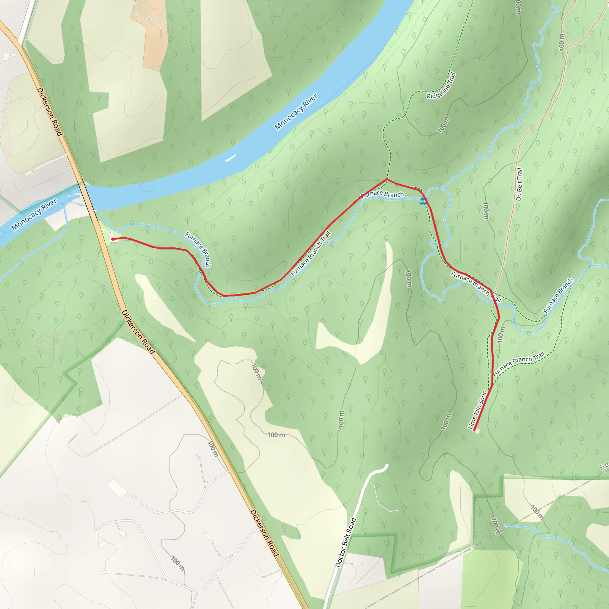 Furnace Branch Trail mobile static map