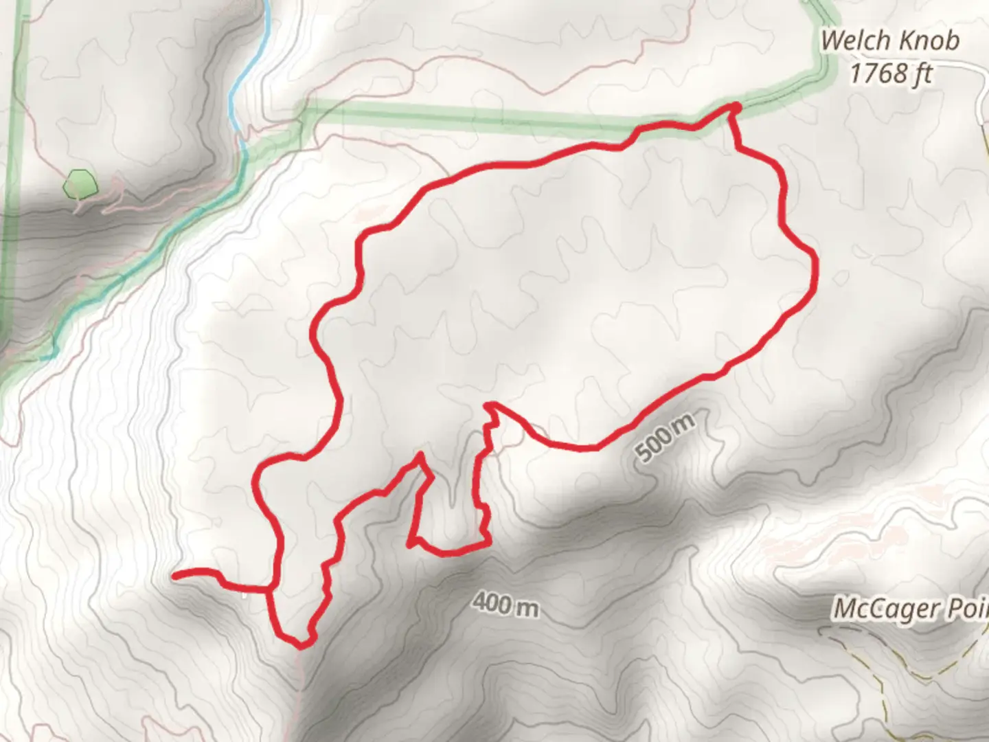 An image depicting the trail Gross Ridge Loop and its surrounding area.