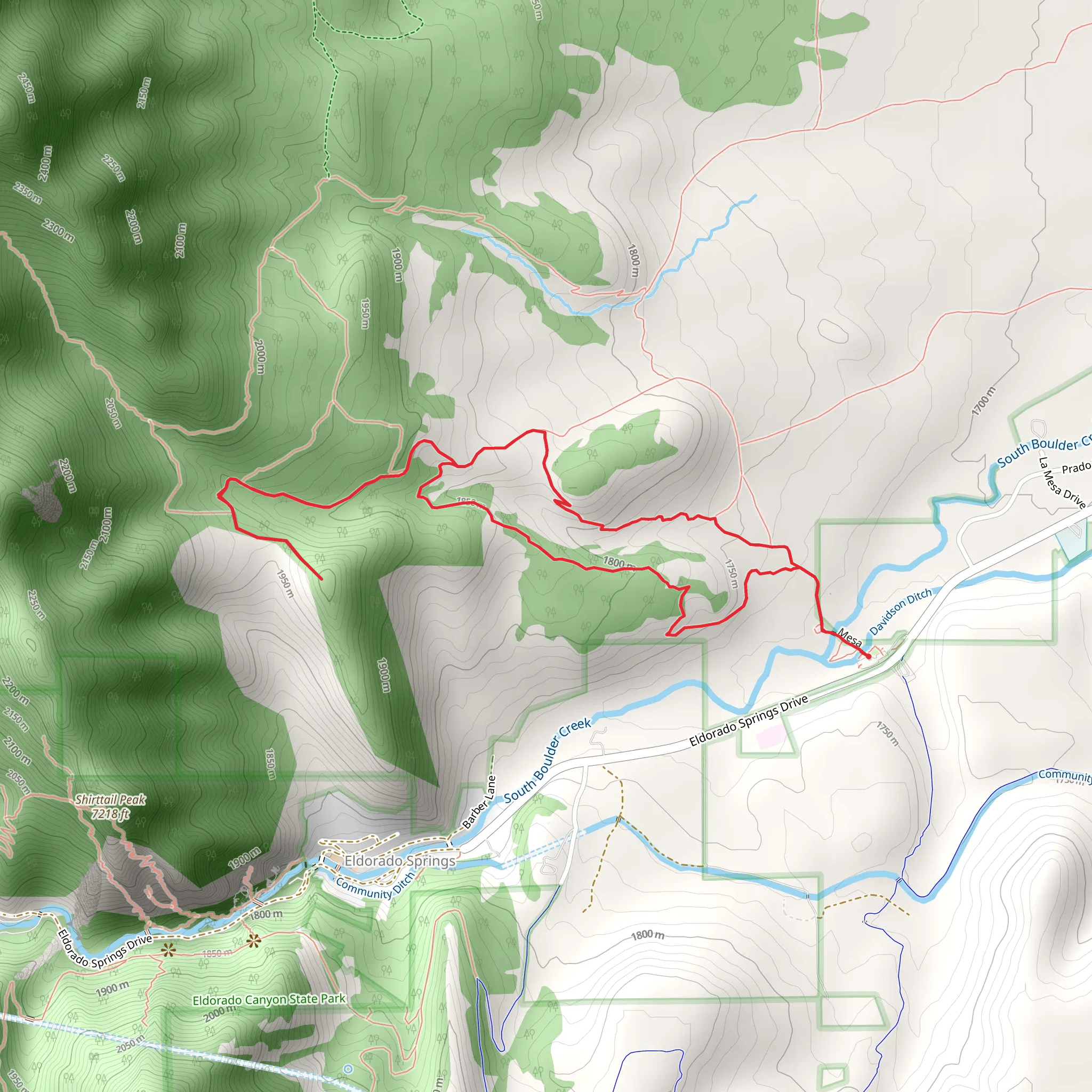 Towhee, Shadow Canyon South and Homestead Loop Trail mobile static map