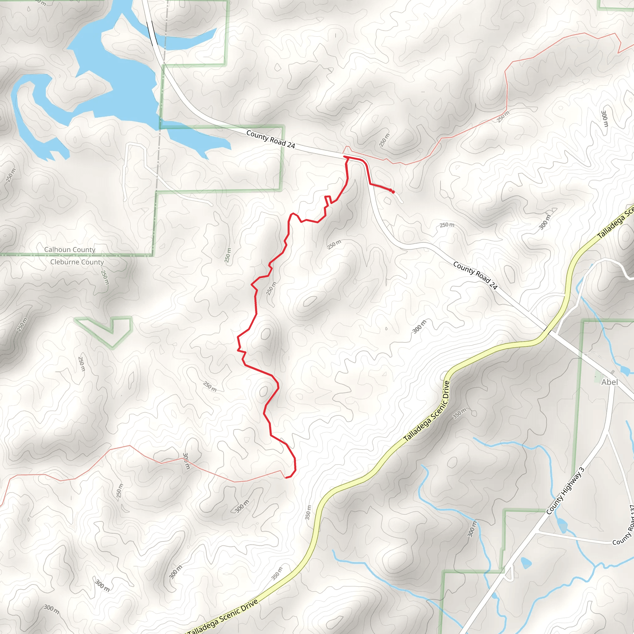 Pinhoti Trail from Morgan Lake Road mobile static map