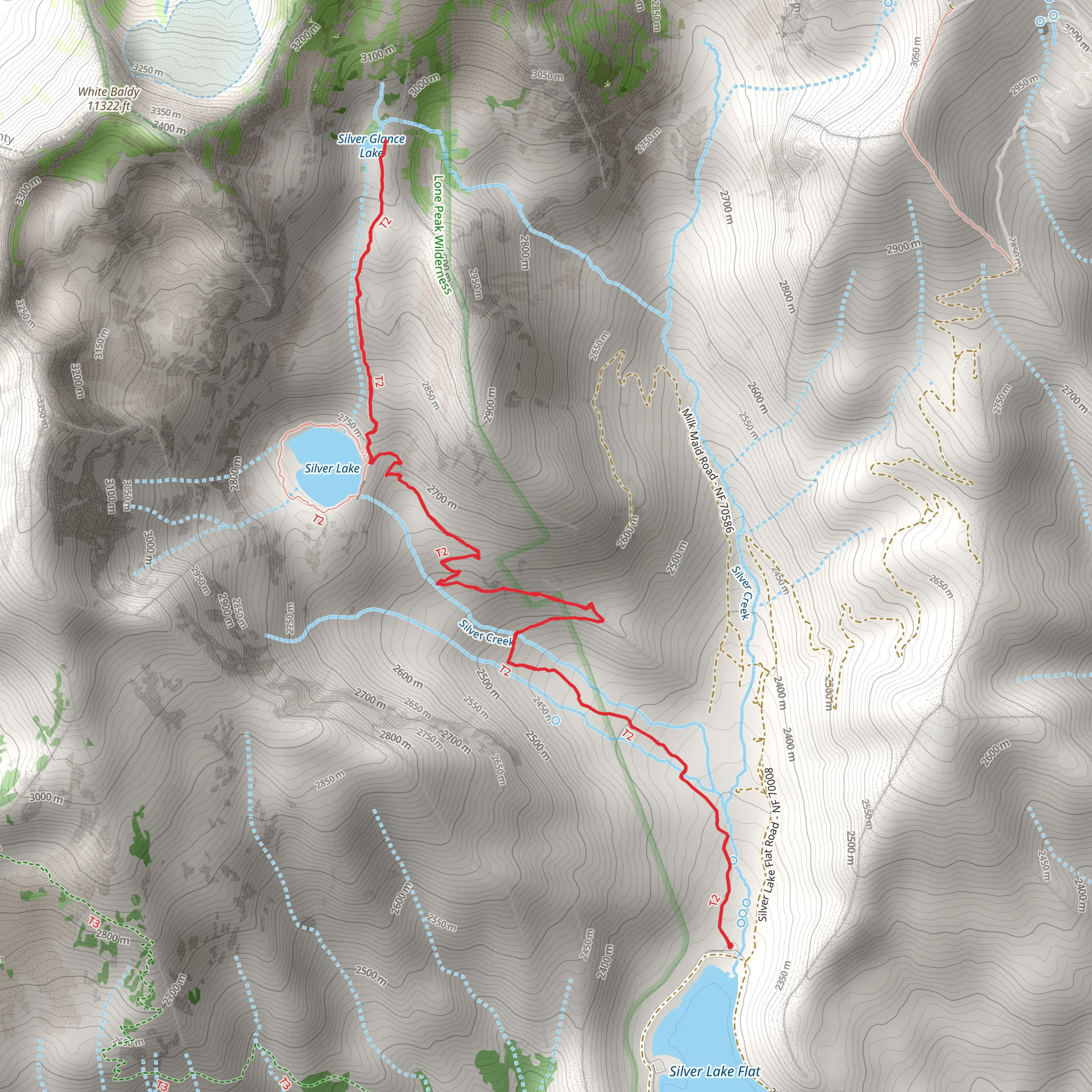 Silver Glance Lake Trail mobile static map