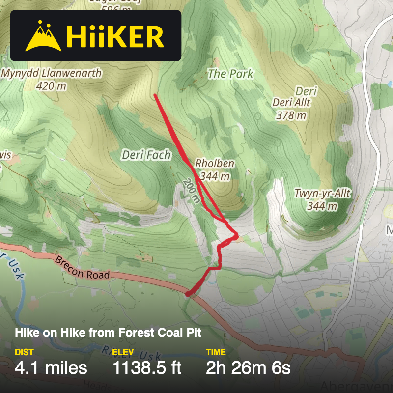 A map preview of the recording Hike on Hike from Forest Coal Pit.
