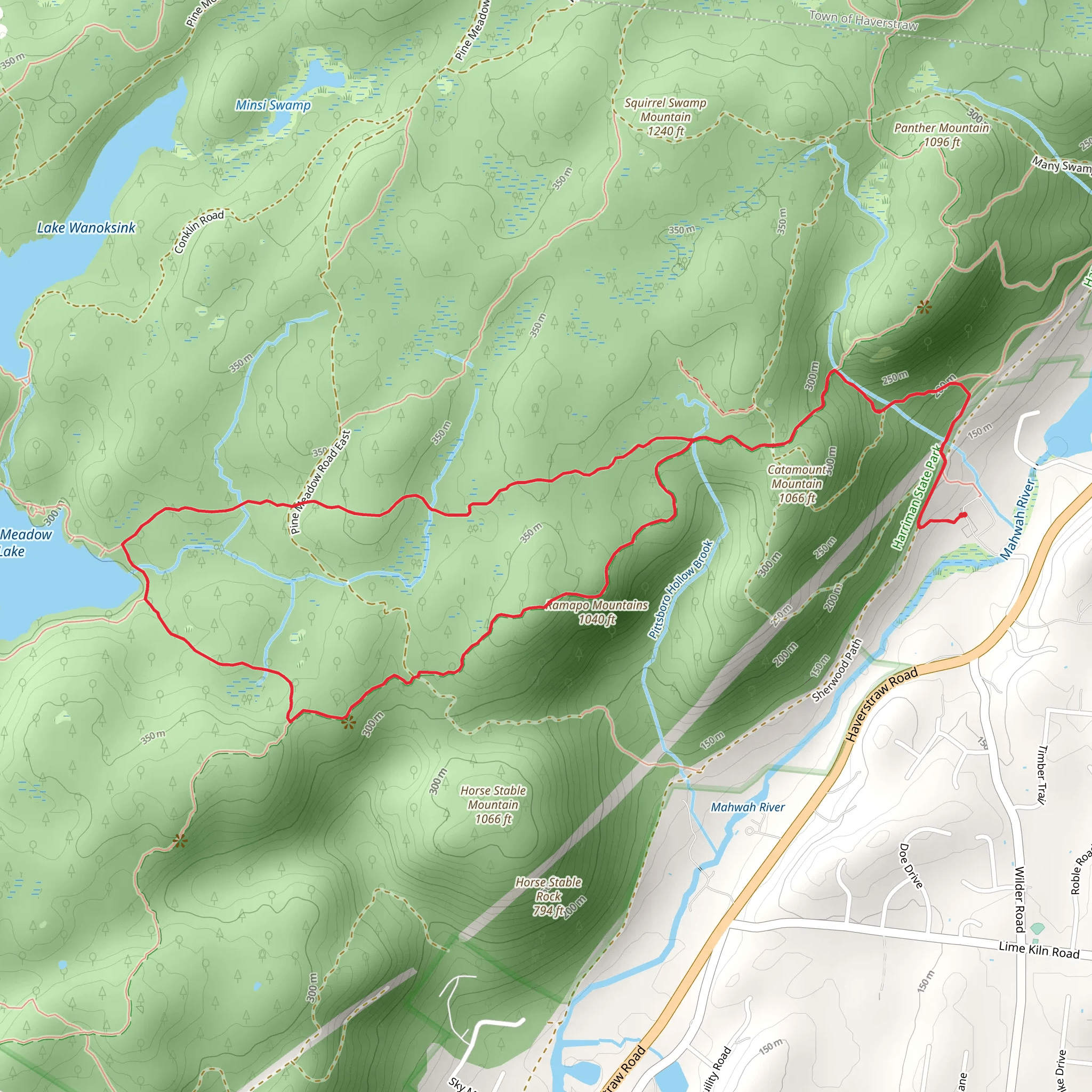 Pine Meadow Trail mobile static map
