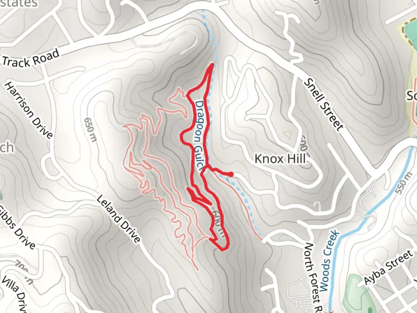 An image depicting the trail Creekside and Vista Loop Trail and its surrounding area.