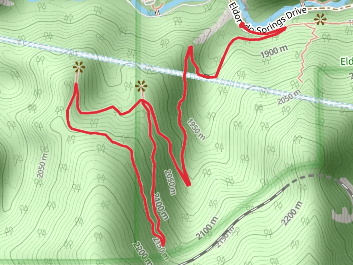 An image depicting the trail RattleSnake Gulch Loop Trail and its surrounding area.