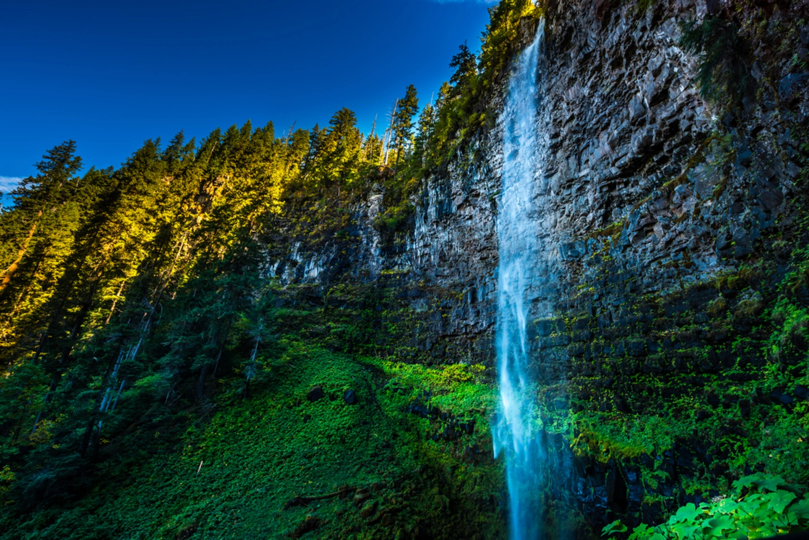 An image depicting the trail Watson Falls Trail and its surrounding area.