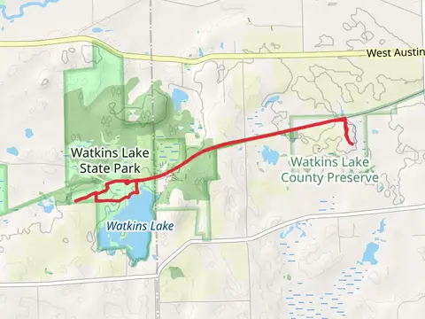 Red Trail, Yellow Trail and Watkins Lake