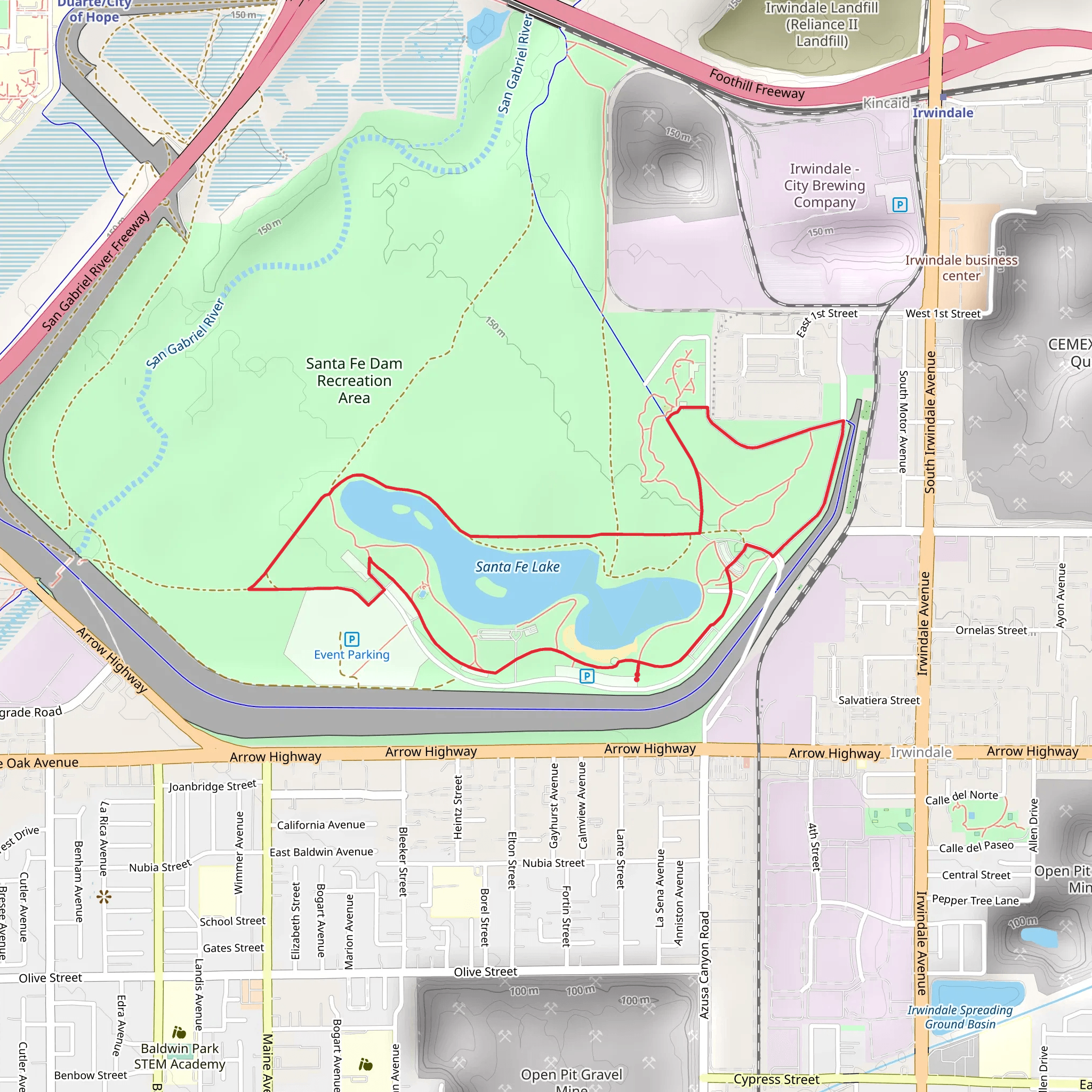 Santa Fe Lake Loop mobile static map