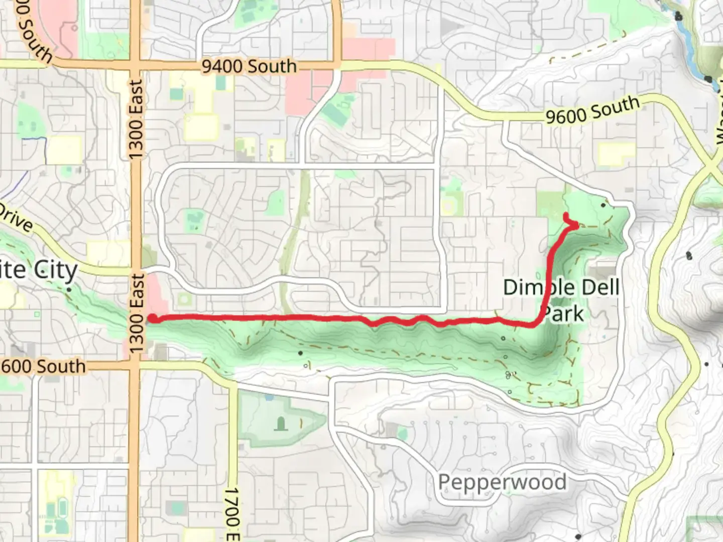 An image depicting the trail Dimple Dell Trail to Granite Park and its surrounding area.