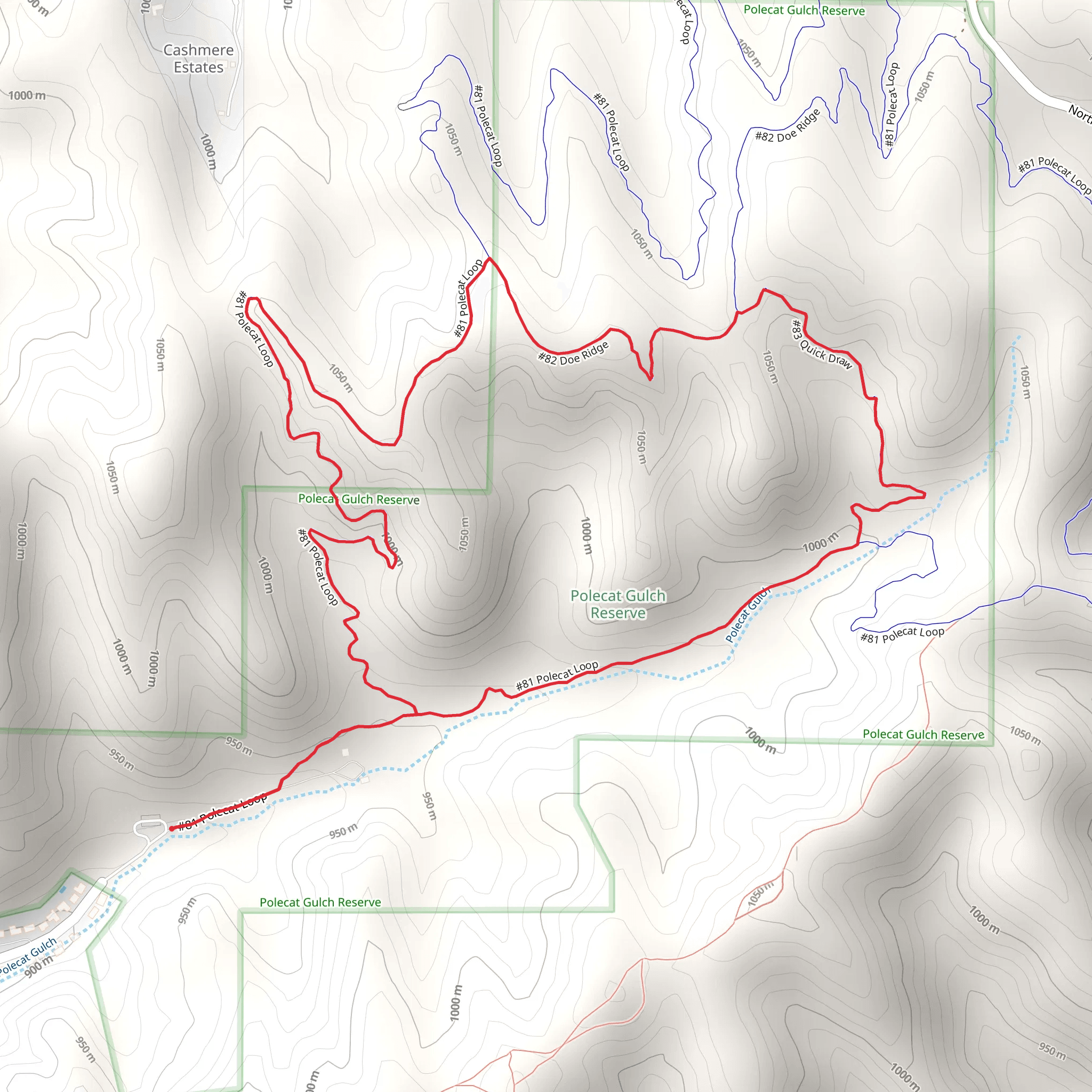 Polecat Gulch Reserve Semi Loop mobile static map