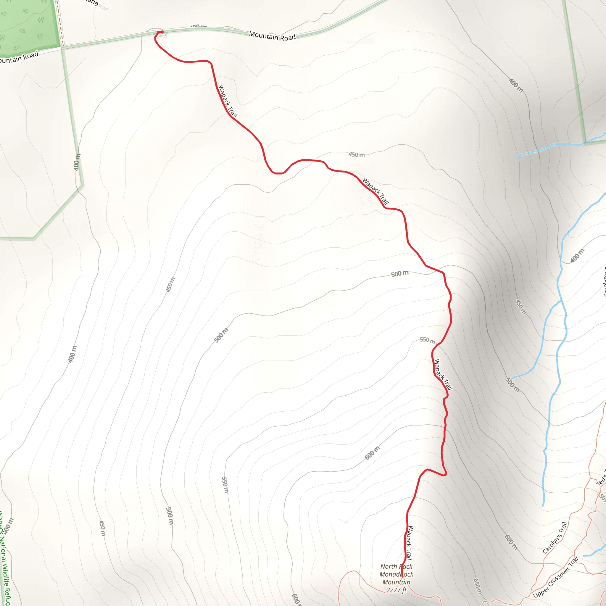 North Pack Monadnock Mountain via Wapack Trail mobile static map