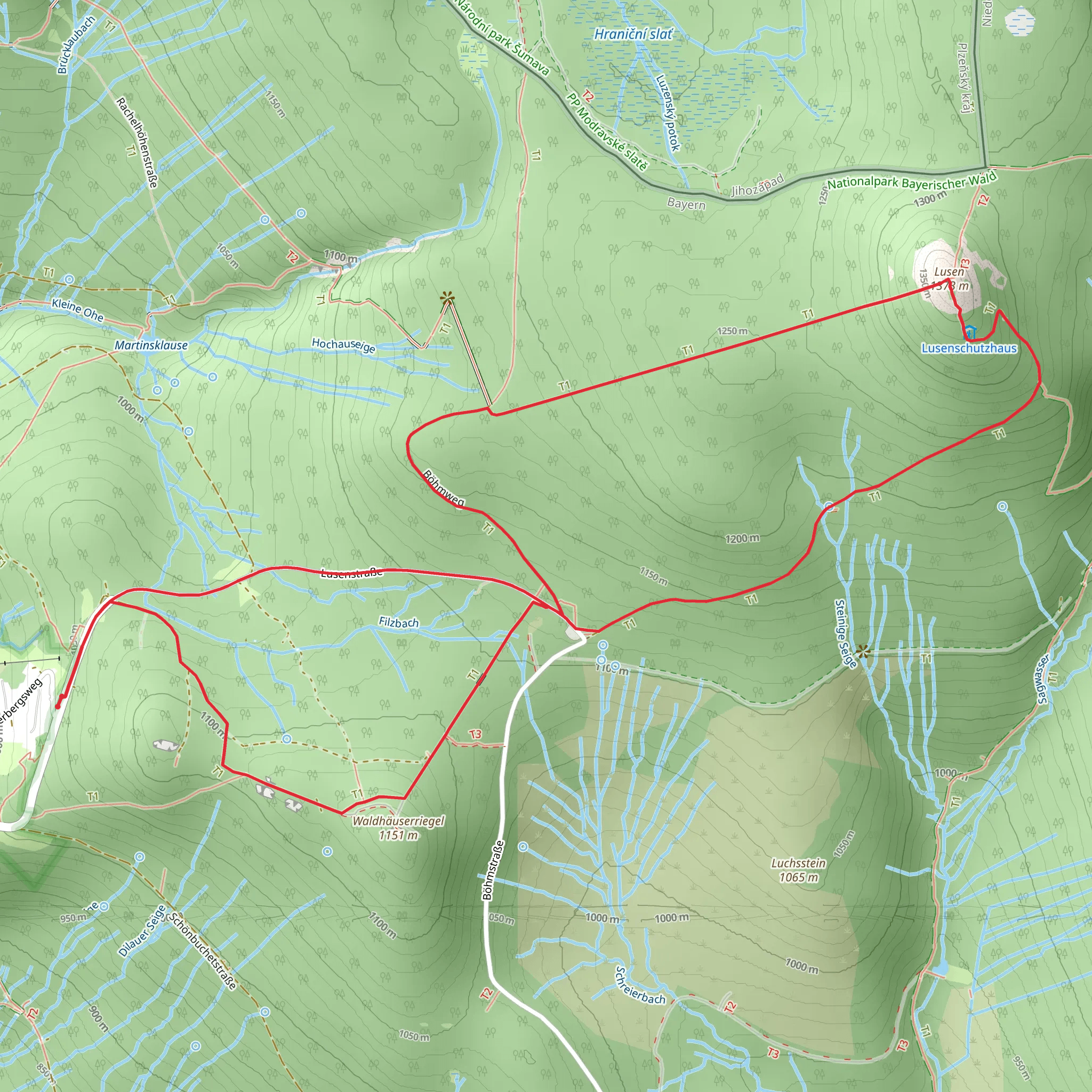 Lusen Loop via Luchs mobile static map
