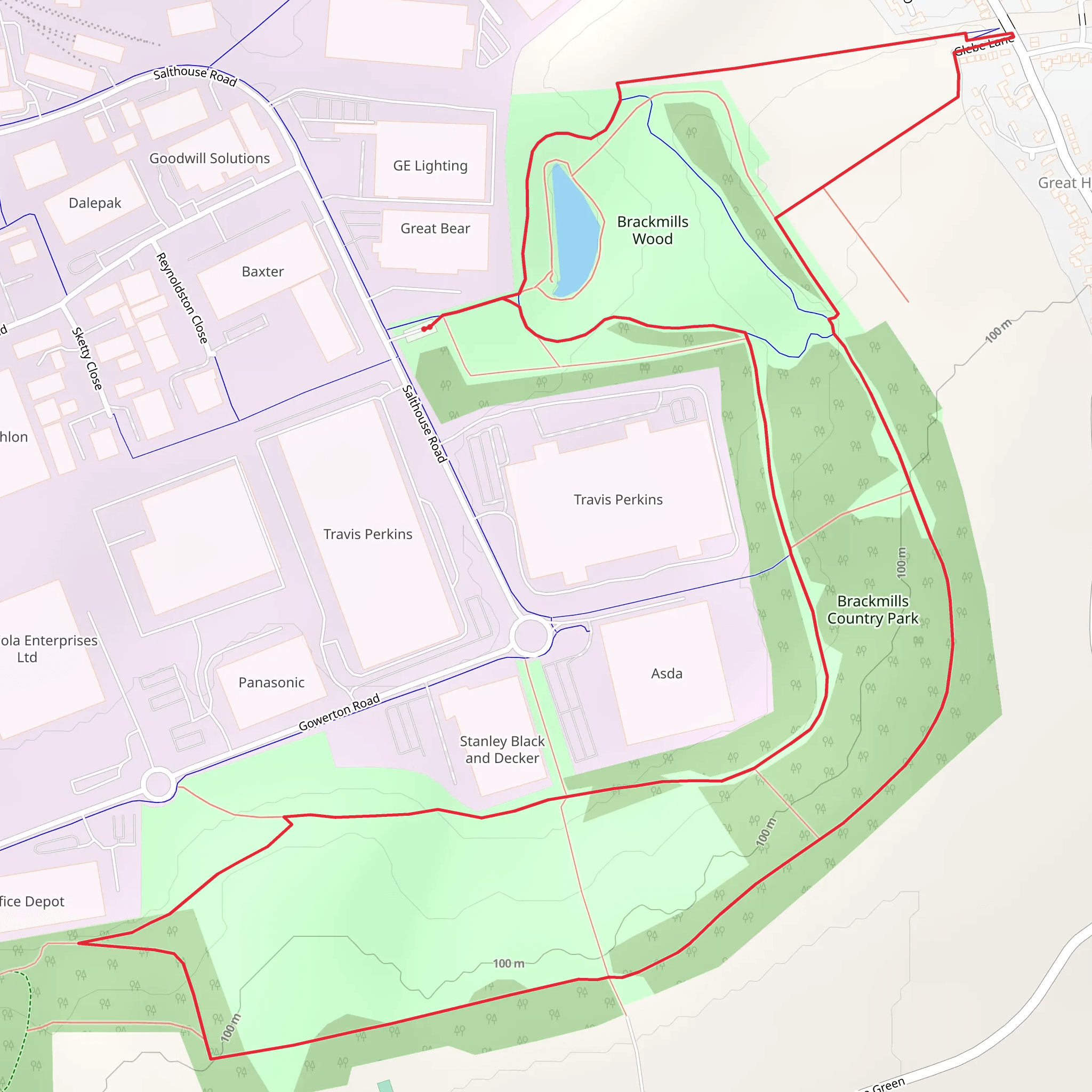 Blackmills Country Park and Blackmills Wood Loop mobile static map